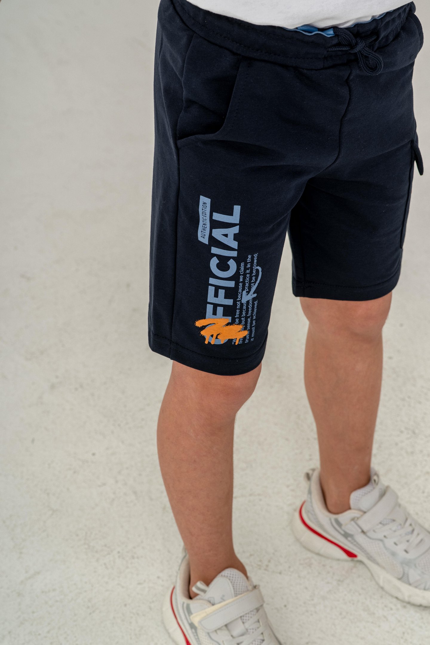 Offical Baskılı Kargo Cepli Erkek Çocuk Şort