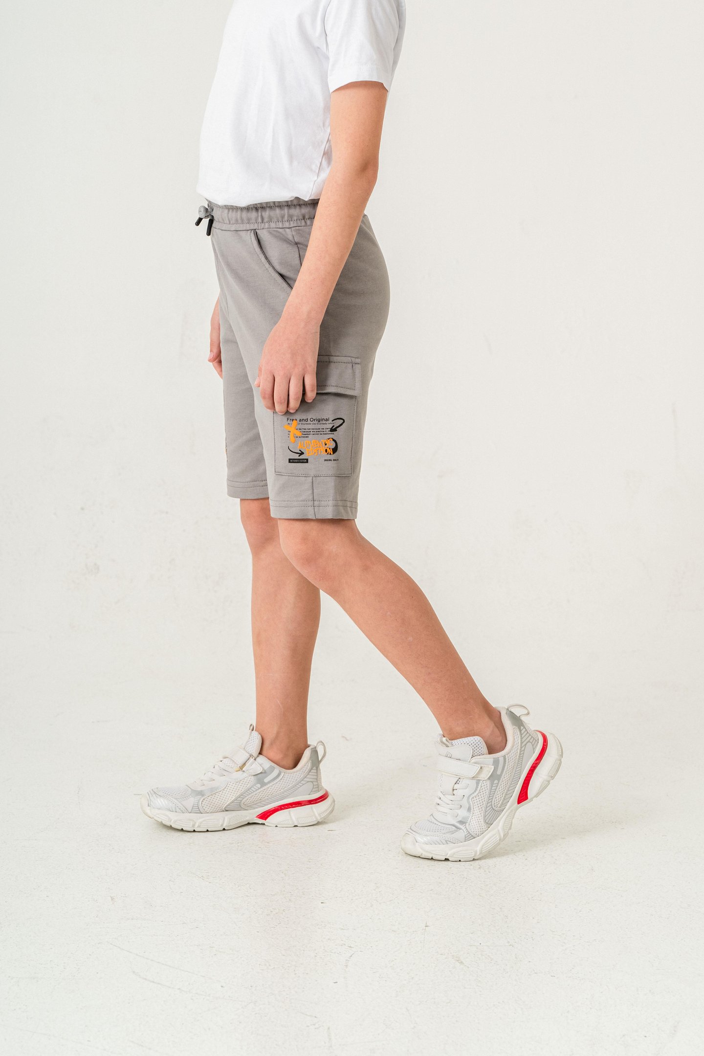 Offical Baskılı Kargo Cepli Erkek Çocuk Şort