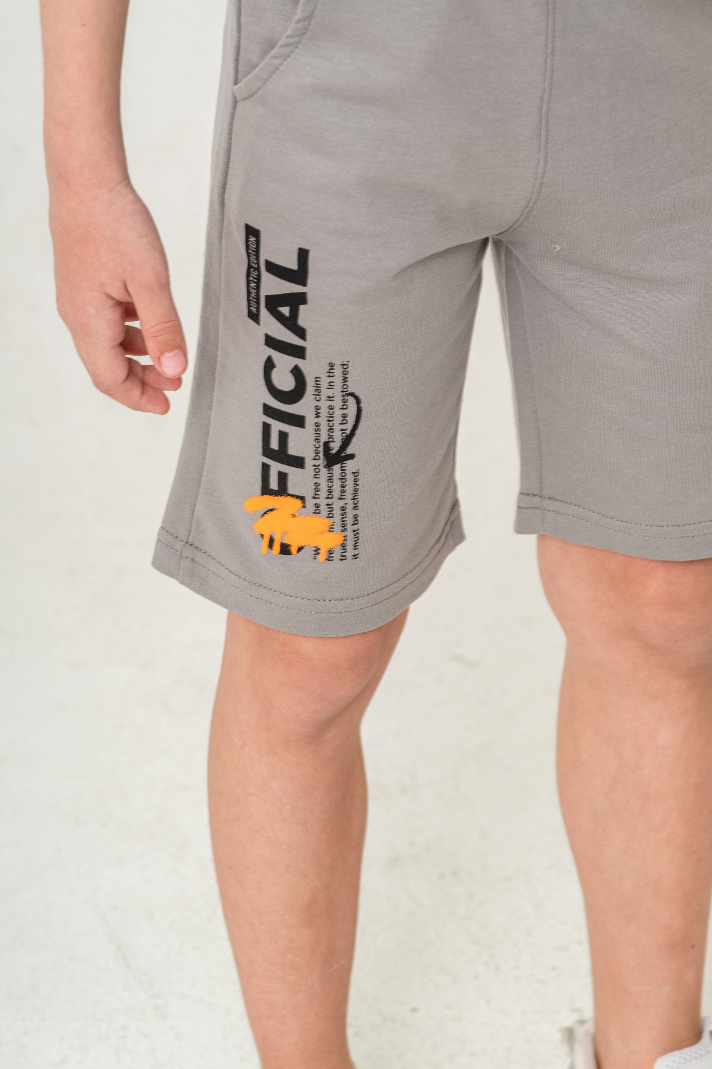 Offical Baskılı Kargo Cepli Erkek Çocuk Şort