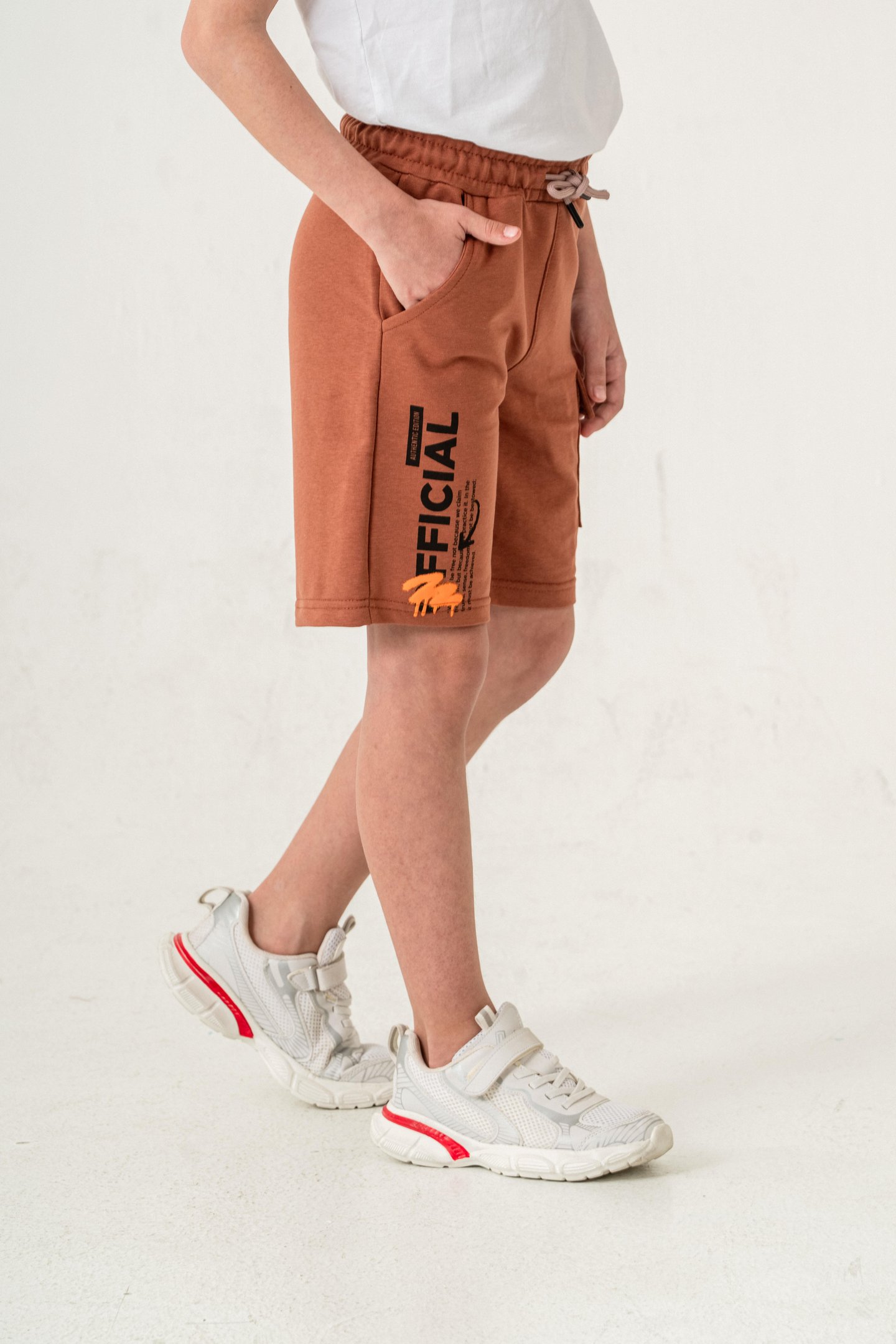 Offical Baskılı Kargo Cepli Erkek Çocuk Şort