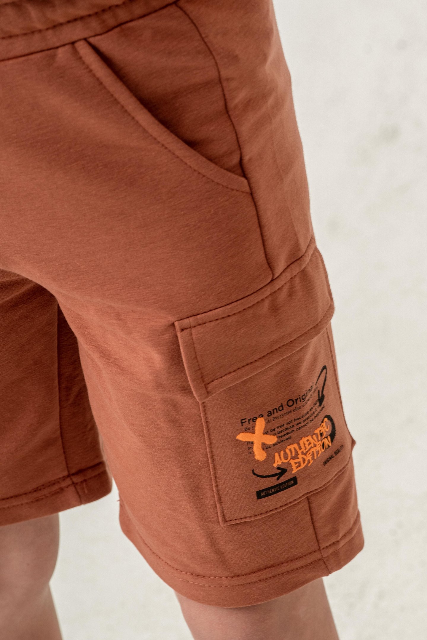 Offical Baskılı Kargo Cepli Erkek Çocuk Şort