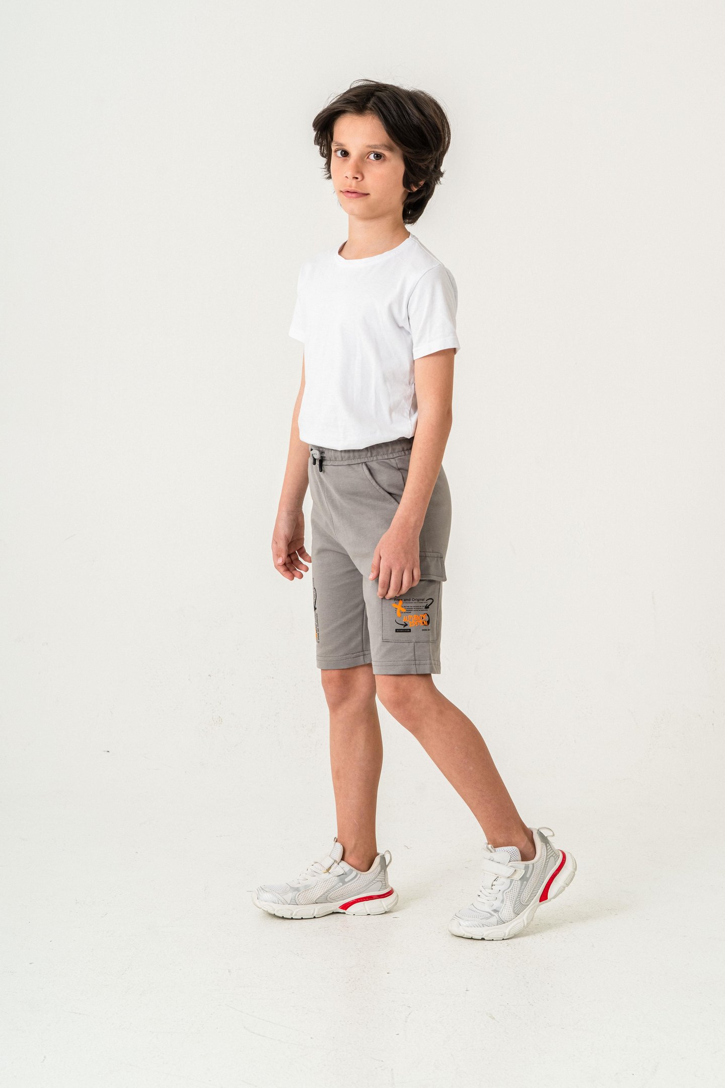 Offical Baskılı Kargo Cepli Erkek Çocuk Şort