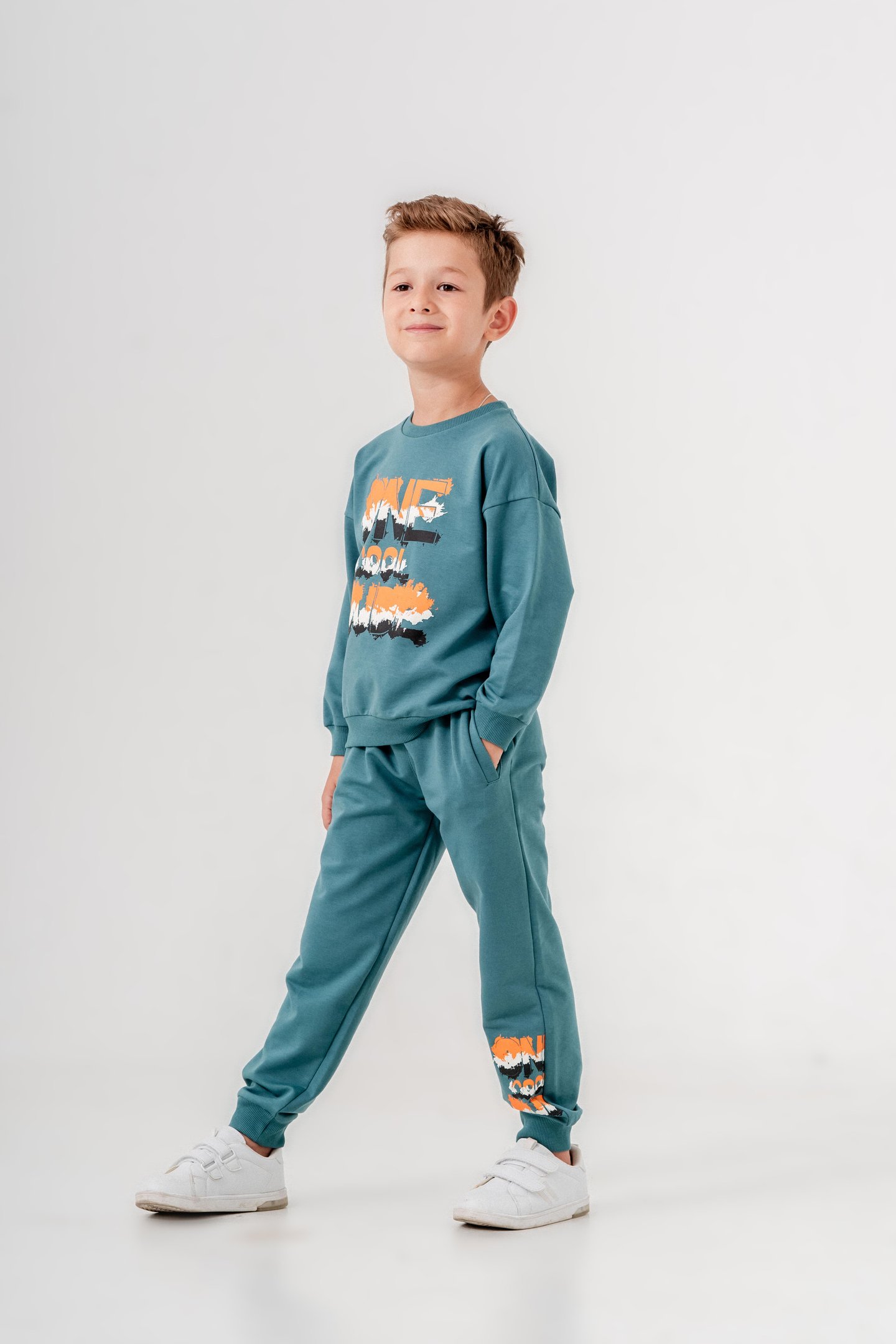 One Dude Cool Baskılı Bacak Baskı Detaylı Erkek Çocuk Alt Üst Eşofman Takımı