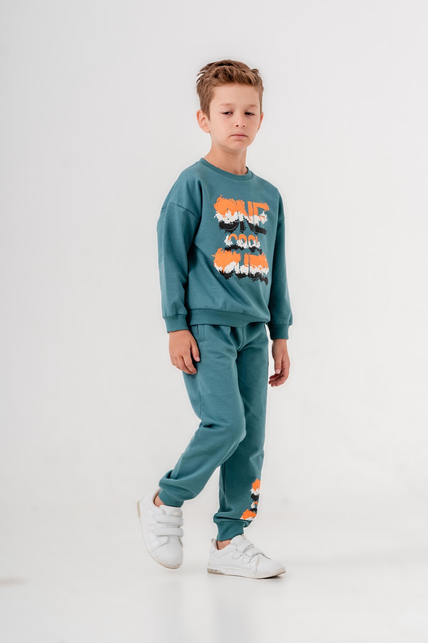 One Dude Cool Baskılı Bacak Baskı Detaylı Erkek Çocuk Alt Üst Eşofman Takımı