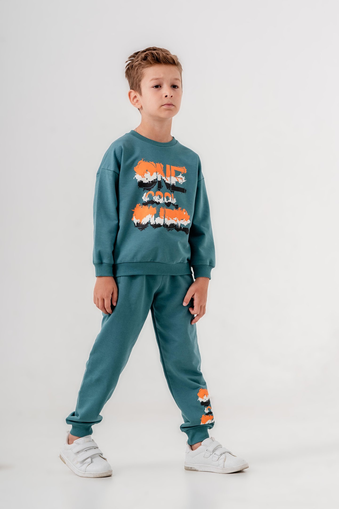 One Dude Cool Baskılı Bacak Baskı Detaylı Erkek Çocuk Alt Üst Eşofman Takımı