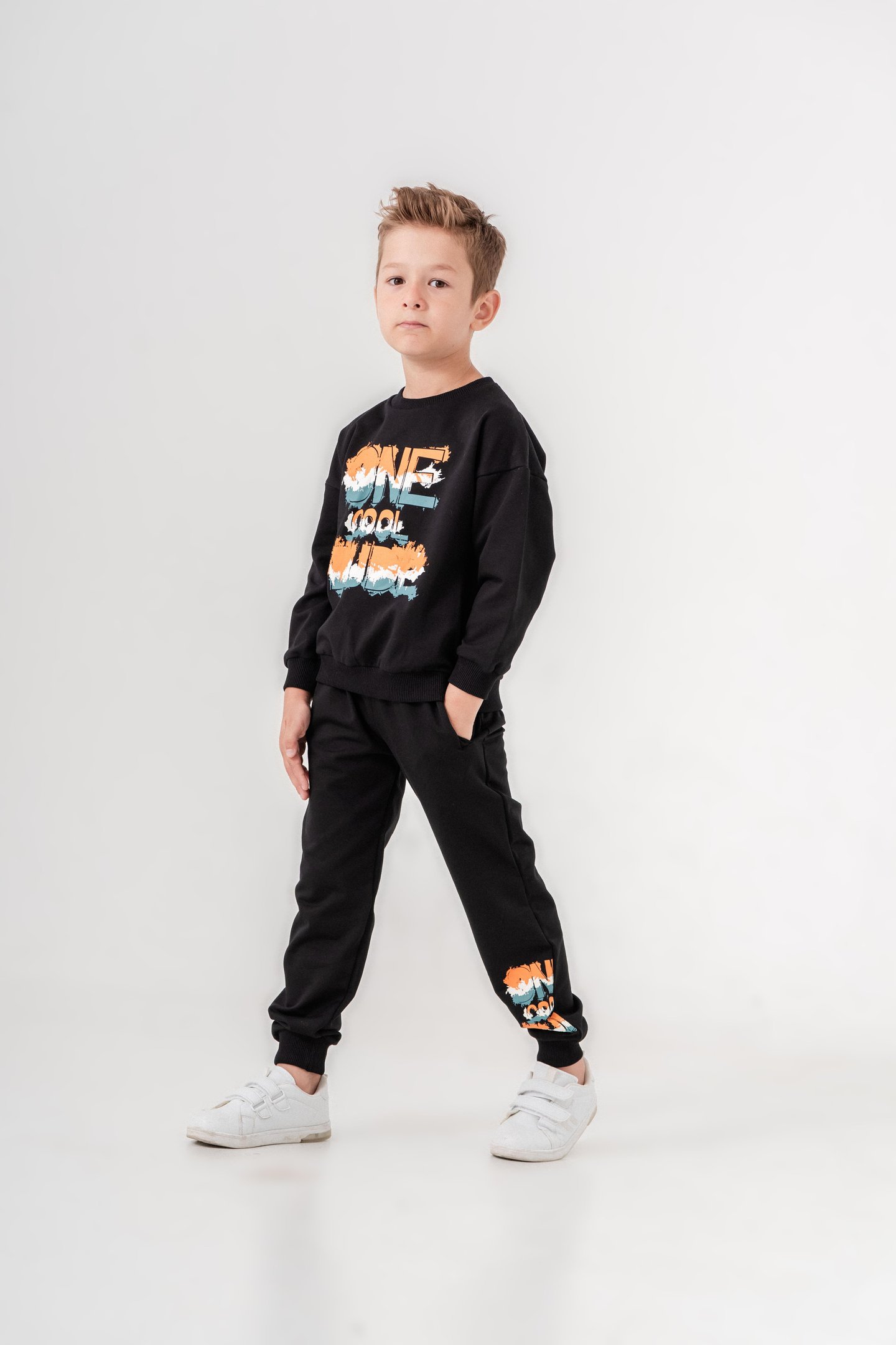 One Dude Cool Baskılı Bacak Baskı Detaylı Erkek Çocuk Alt Üst Eşofman Takımı