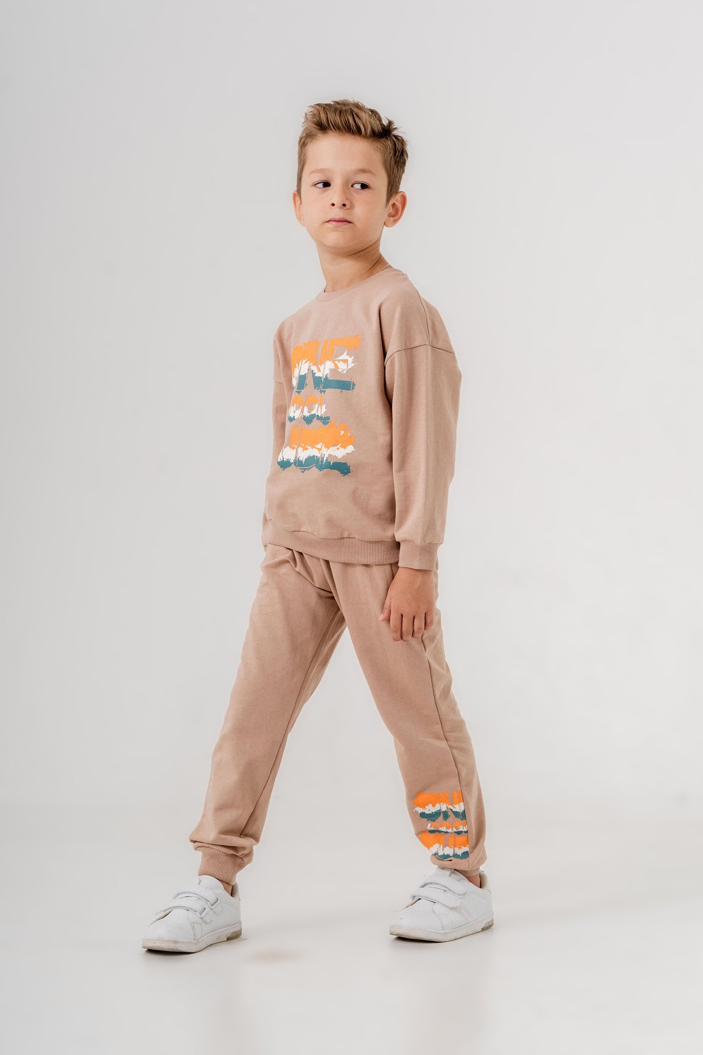 One Dude Cool Baskılı Bacak Baskı Detaylı Erkek Çocuk Alt Üst Eşofman Takımı