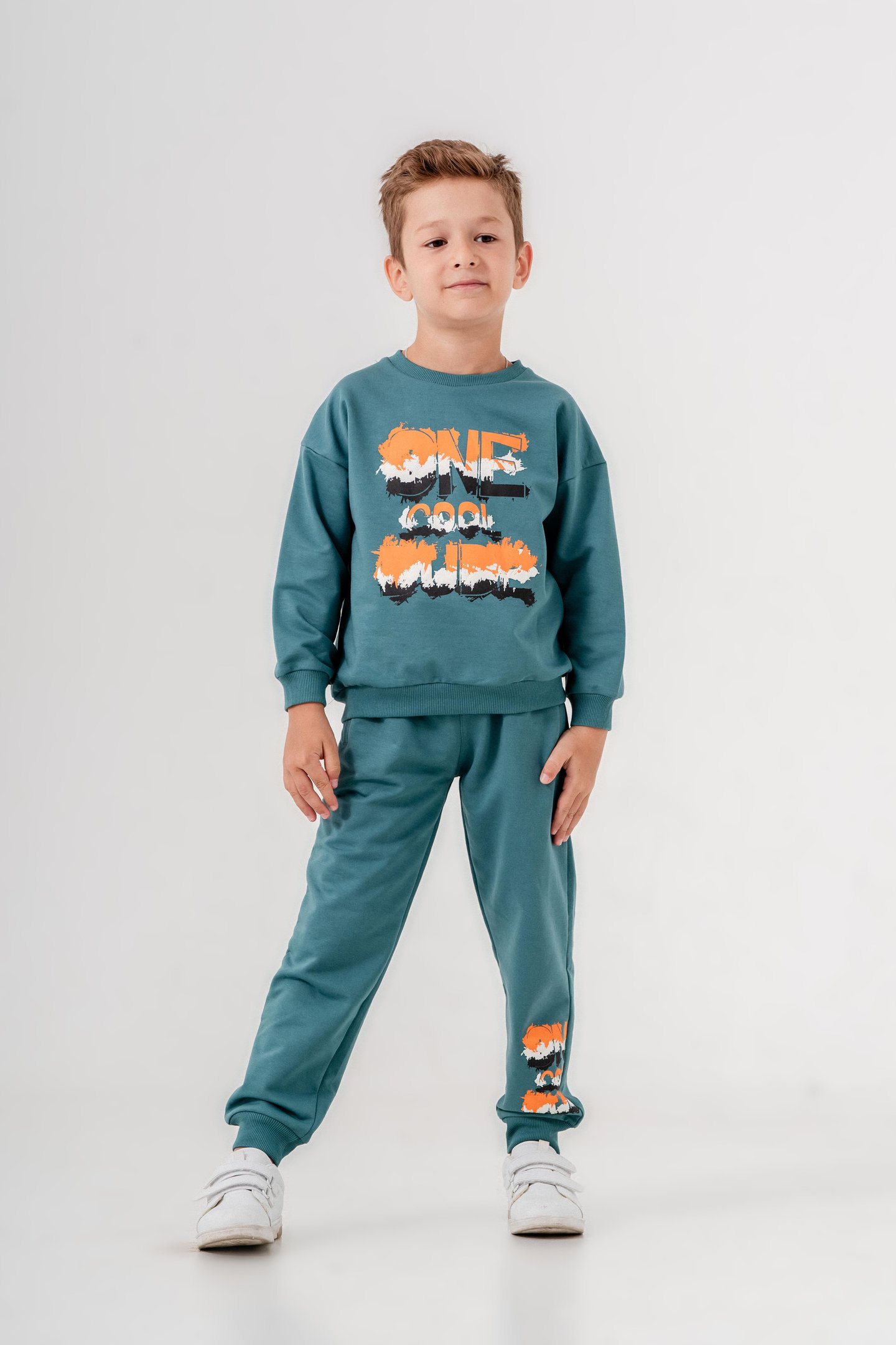 One Dude Cool Baskılı Bacak Baskı Detaylı Erkek Çocuk Alt Üst Eşofman Takımı