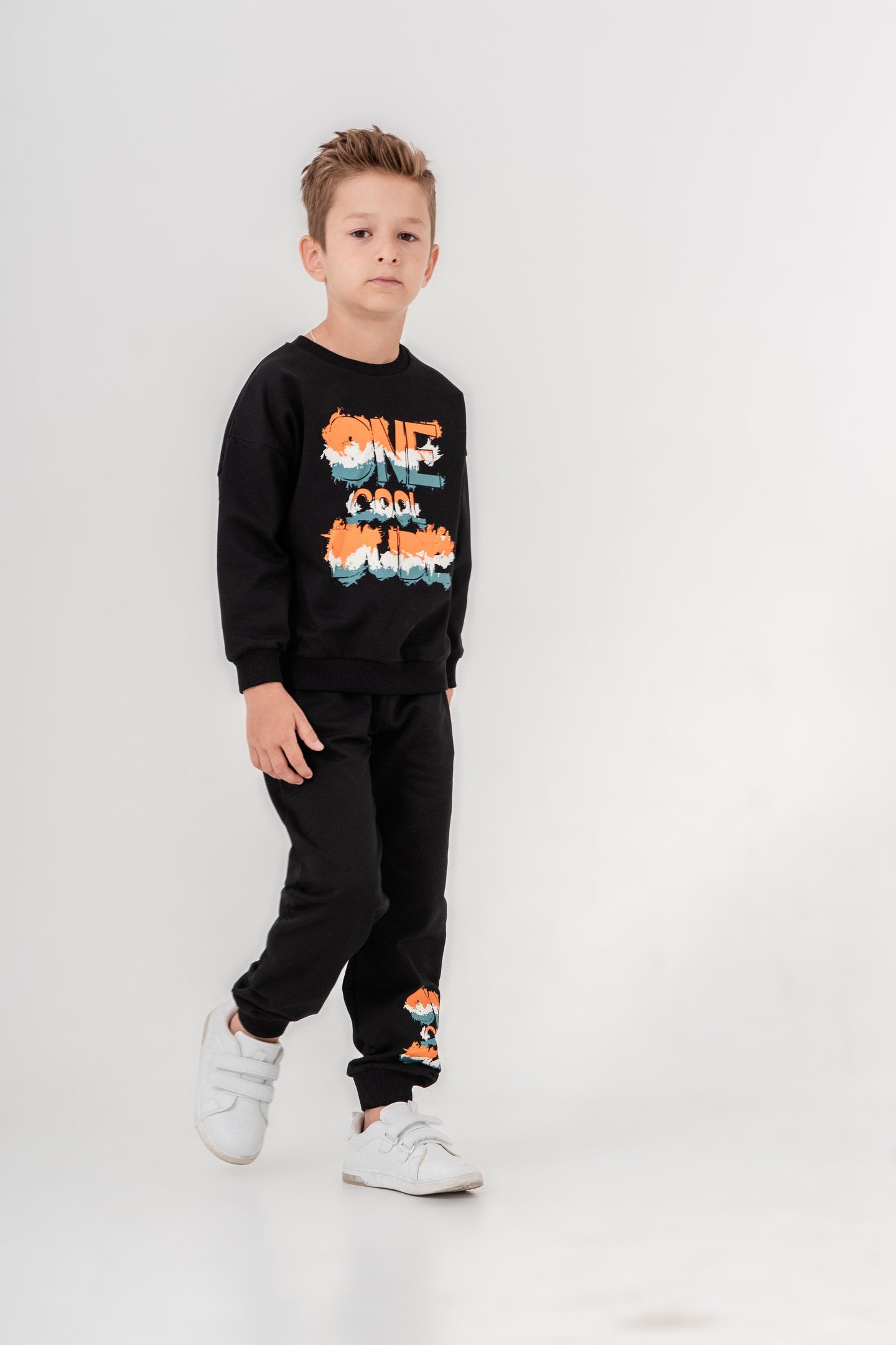 One Dude Cool Baskılı Bacak Baskı Detaylı Erkek Çocuk Alt Üst Eşofman Takımı