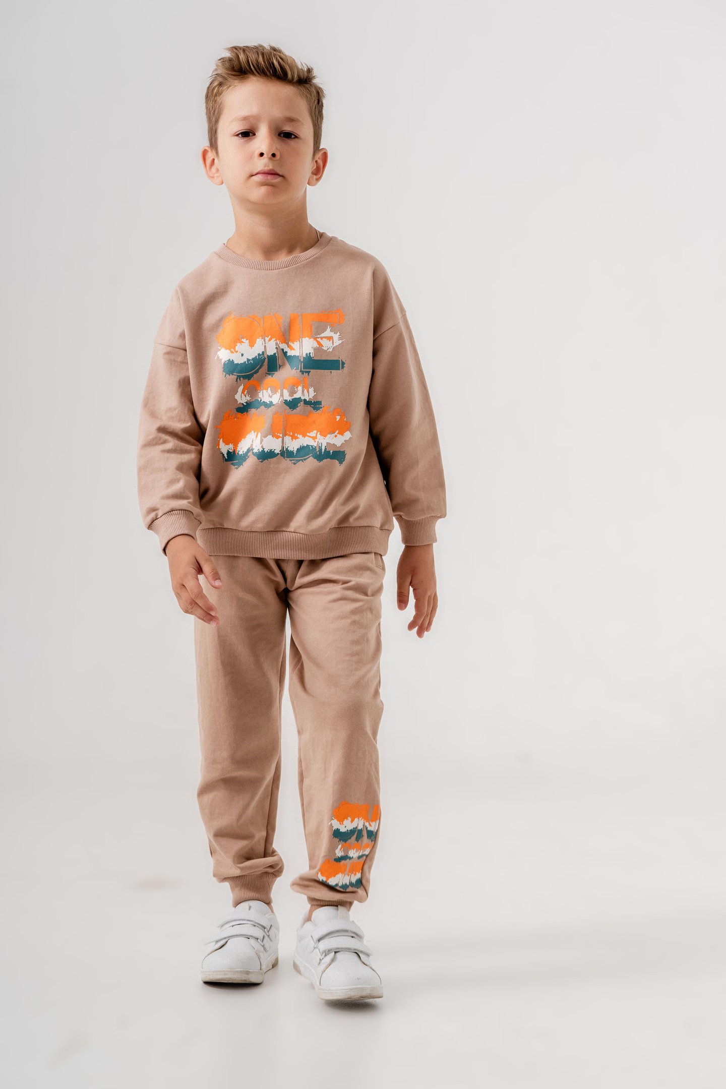 One Dude Cool Baskılı Bacak Baskı Detaylı Erkek Çocuk Alt Üst Eşofman Takımı