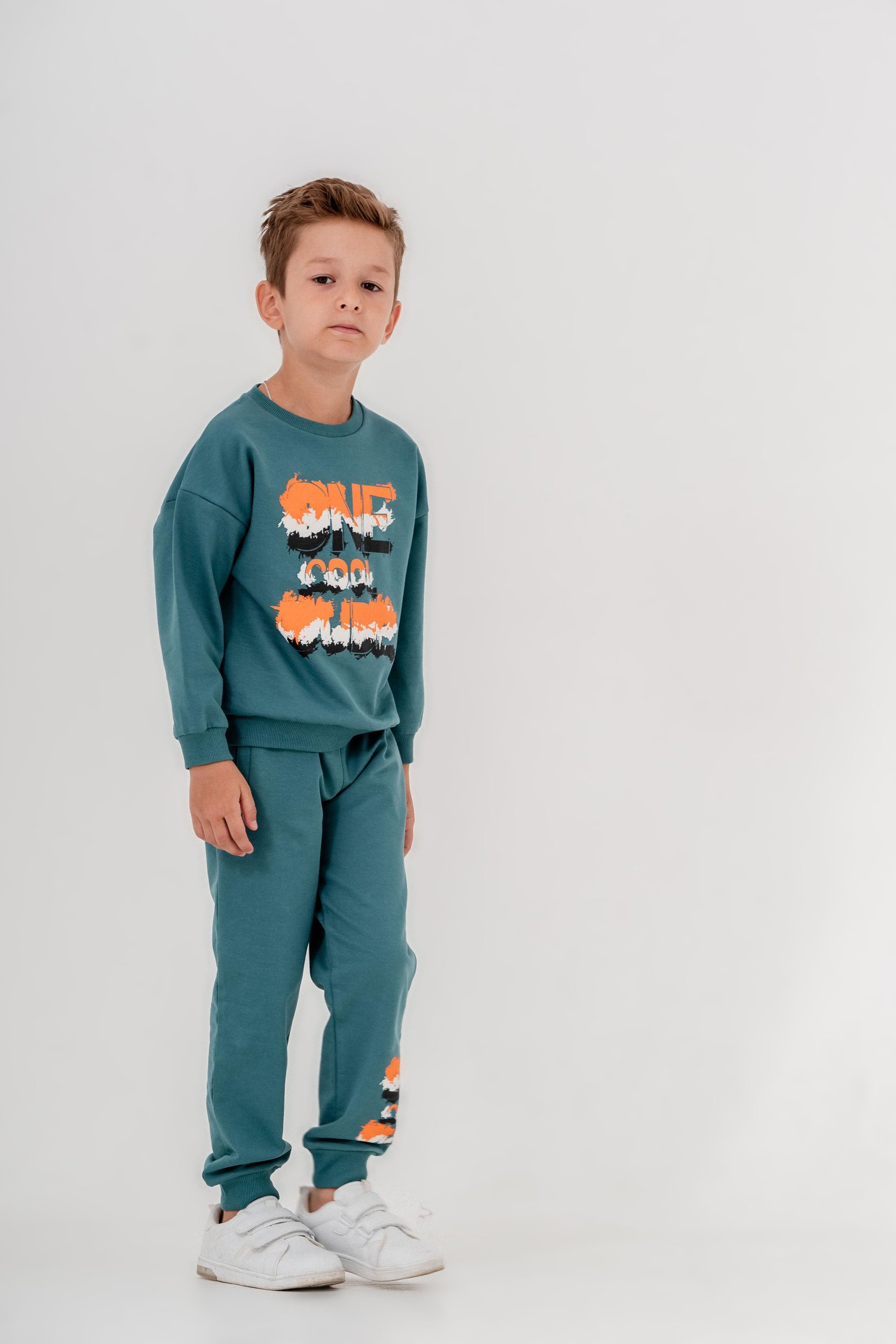 One Dude Cool Baskılı Bacak Baskı Detaylı Erkek Çocuk Alt Üst Eşofman Takımı