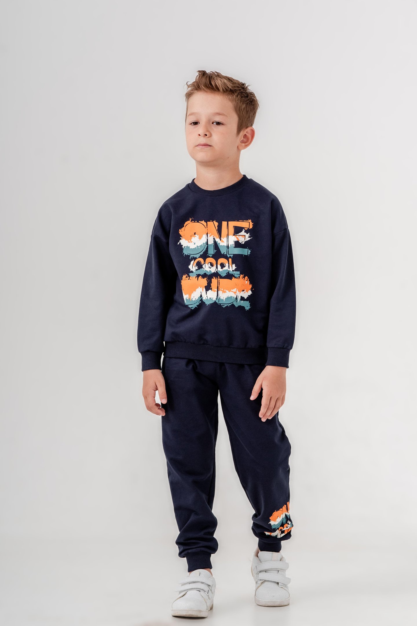 One Dude Cool Baskılı Bacak Baskı Detaylı Erkek Çocuk Alt Üst Eşofman Takımı