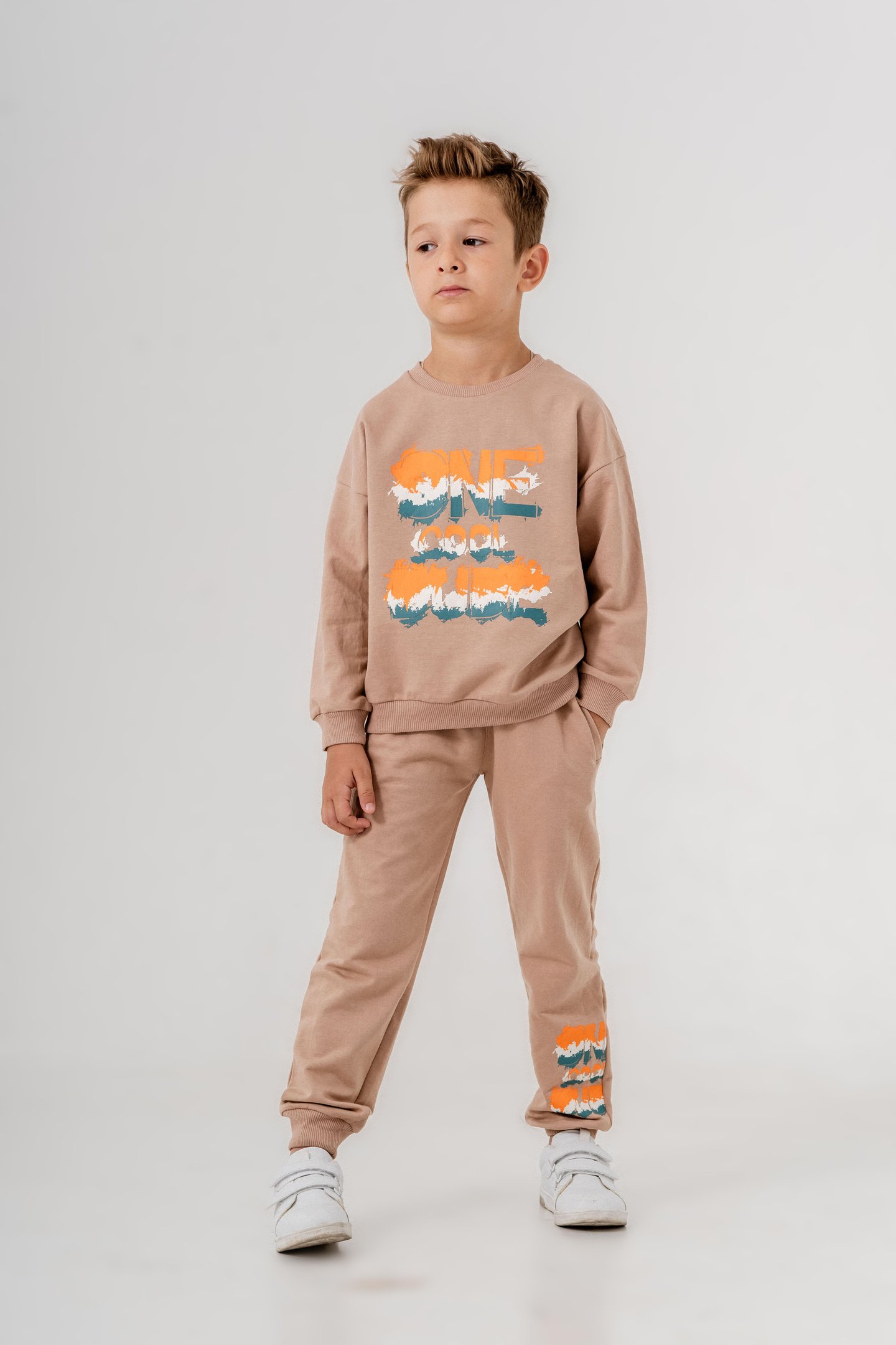 One Dude Cool Baskılı Bacak Baskı Detaylı Erkek Çocuk Alt Üst Eşofman Takımı