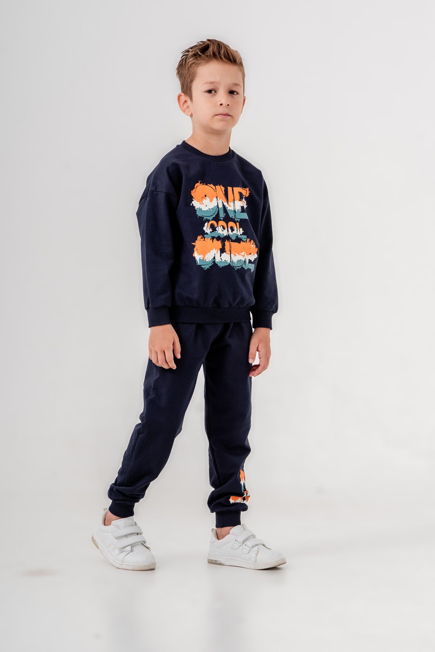 One Dude Cool Baskılı Bacak Baskı Detaylı Erkek Çocuk Alt Üst Eşofman Takımı