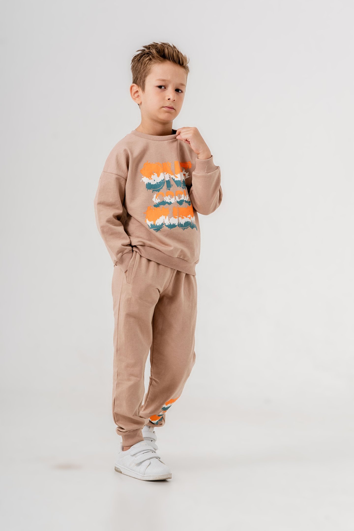 One Dude Cool Baskılı Bacak Baskı Detaylı Erkek Çocuk Alt Üst Eşofman Takımı