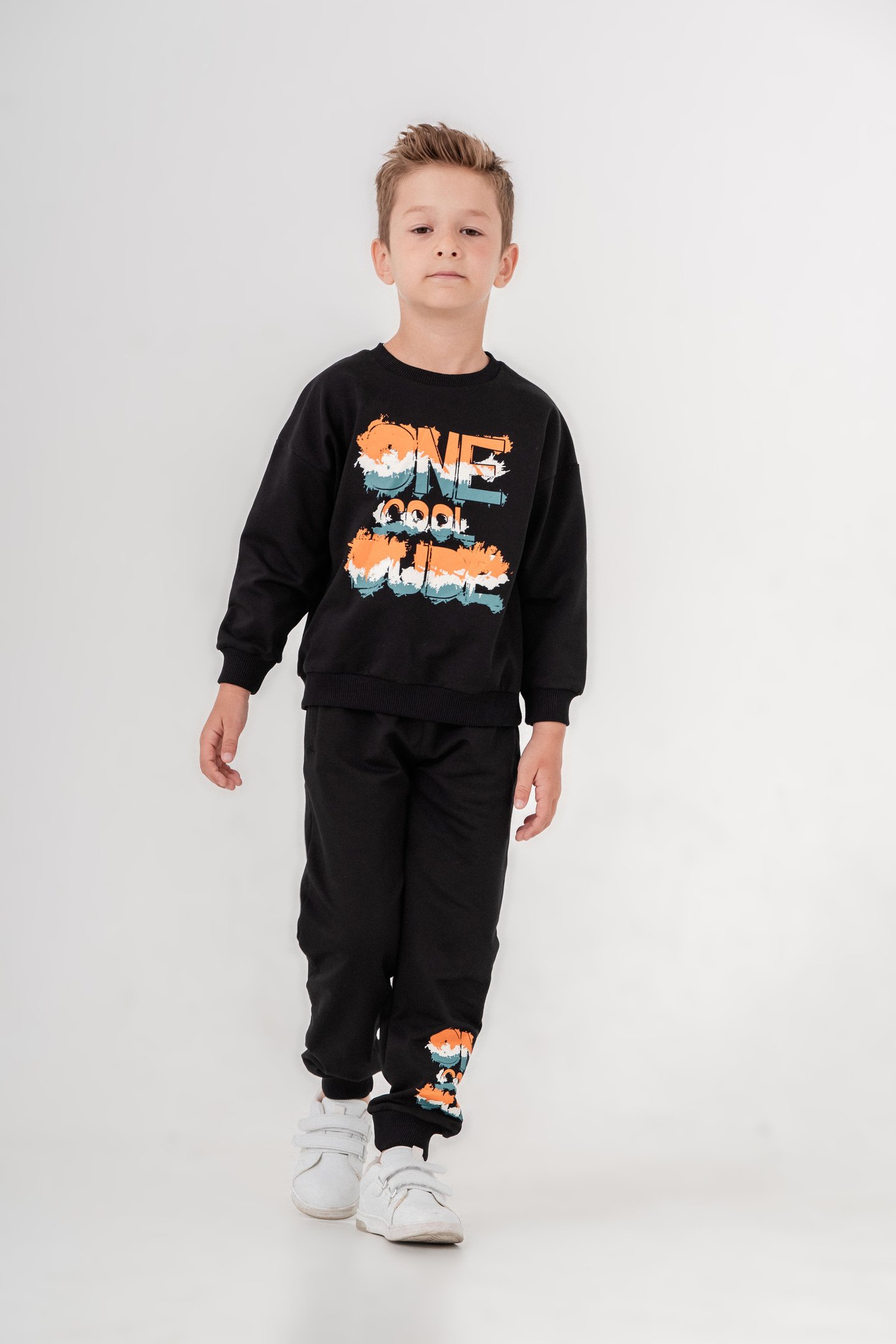 One Dude Cool Baskılı Bacak Baskı Detaylı Erkek Çocuk Alt Üst Eşofman Takımı