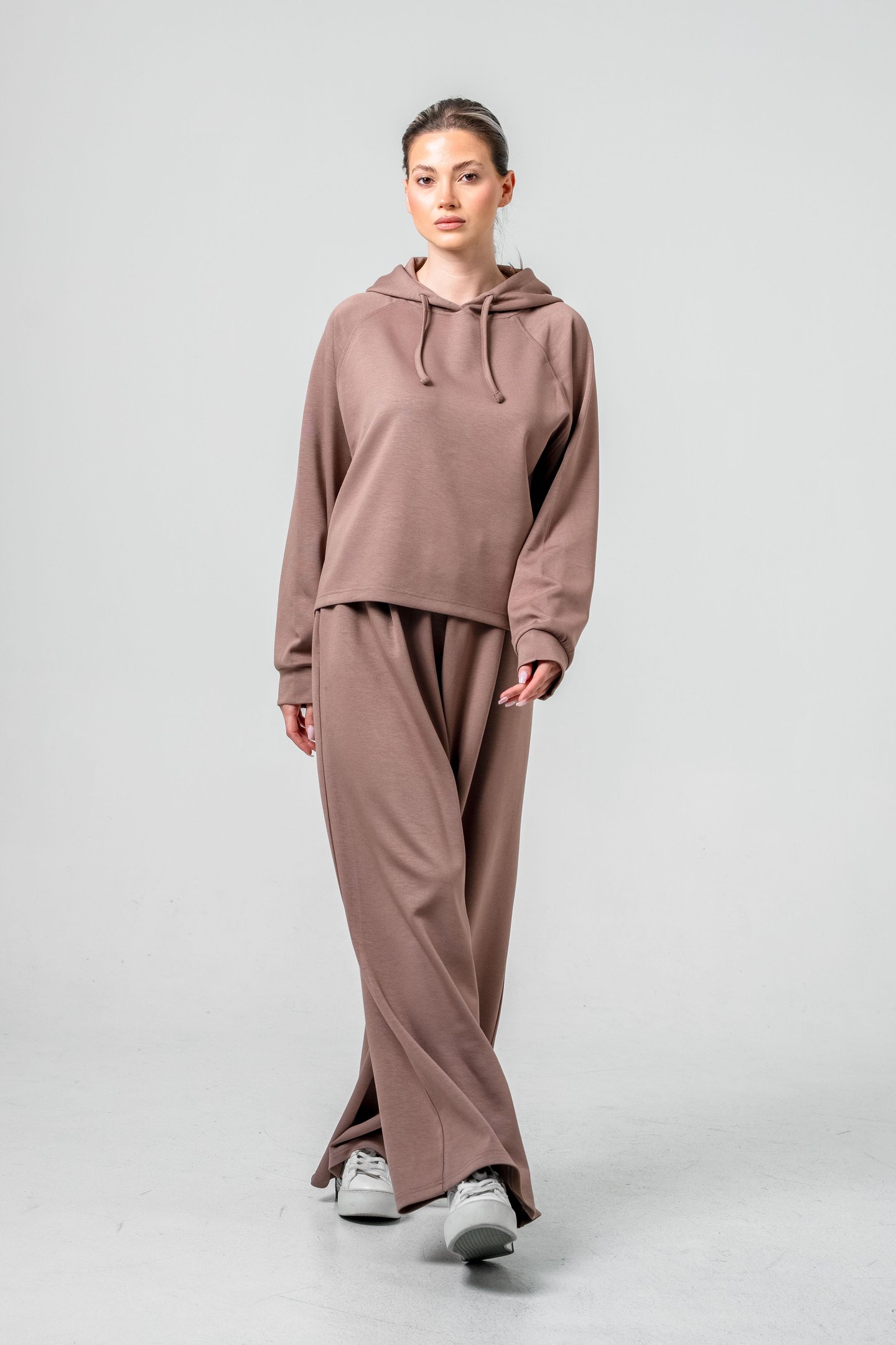 Oysho Kumaşlı Kapüşonlu Kadın Sweat Takım