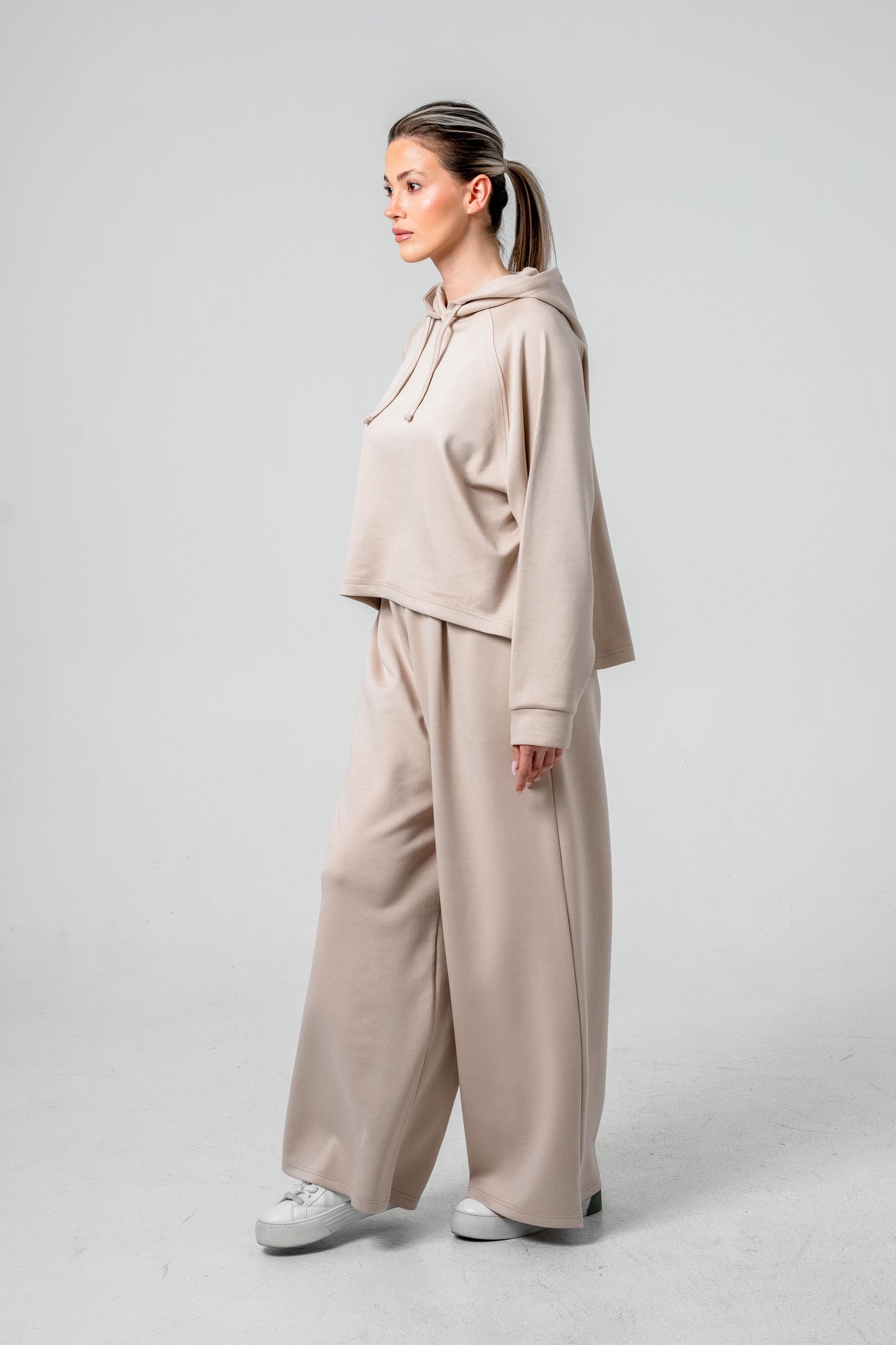 Oysho Kumaşlı Kapüşonlu Kadın Sweat Takım