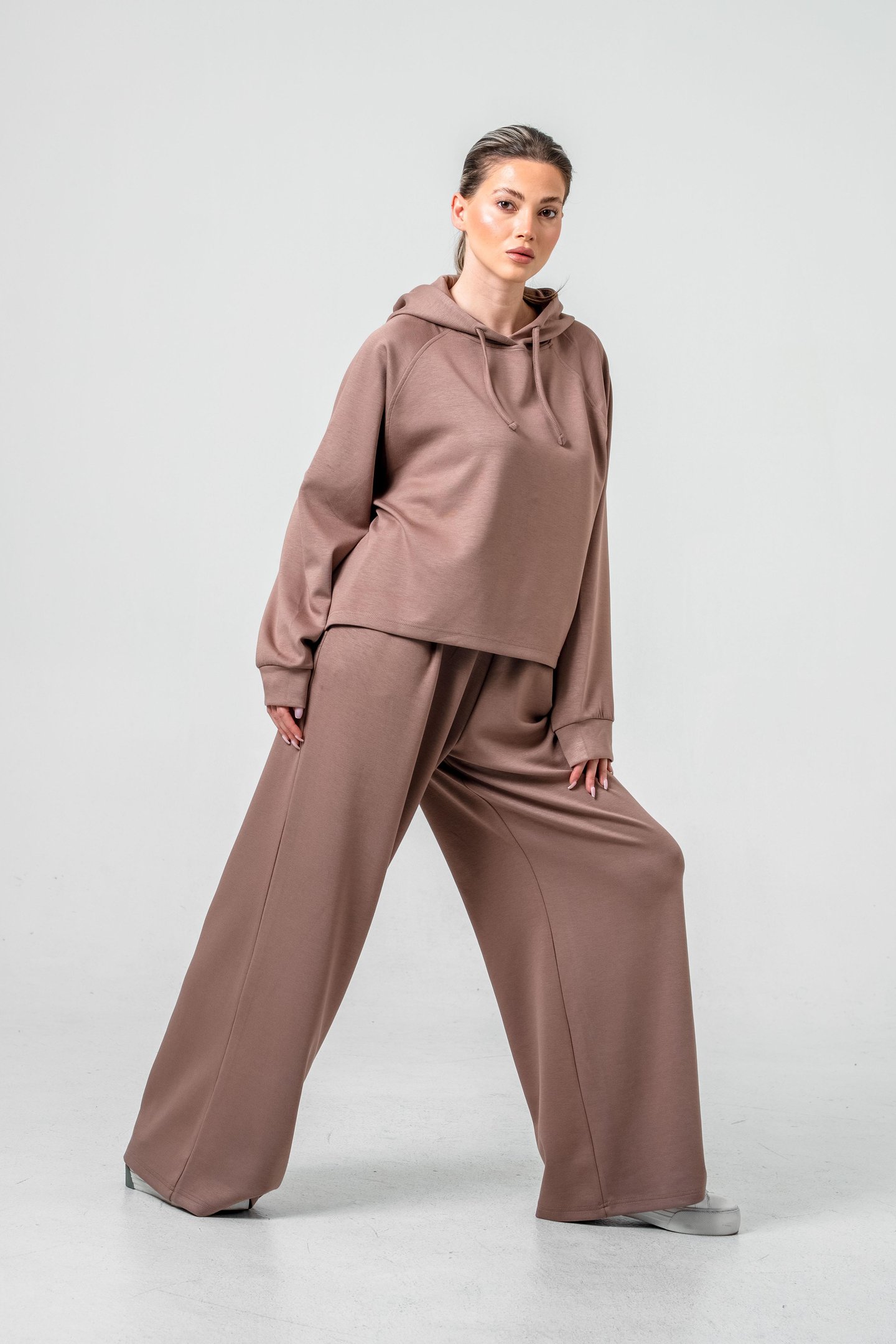 Oysho Kumaşlı Kapüşonlu Kadın Sweat Takım