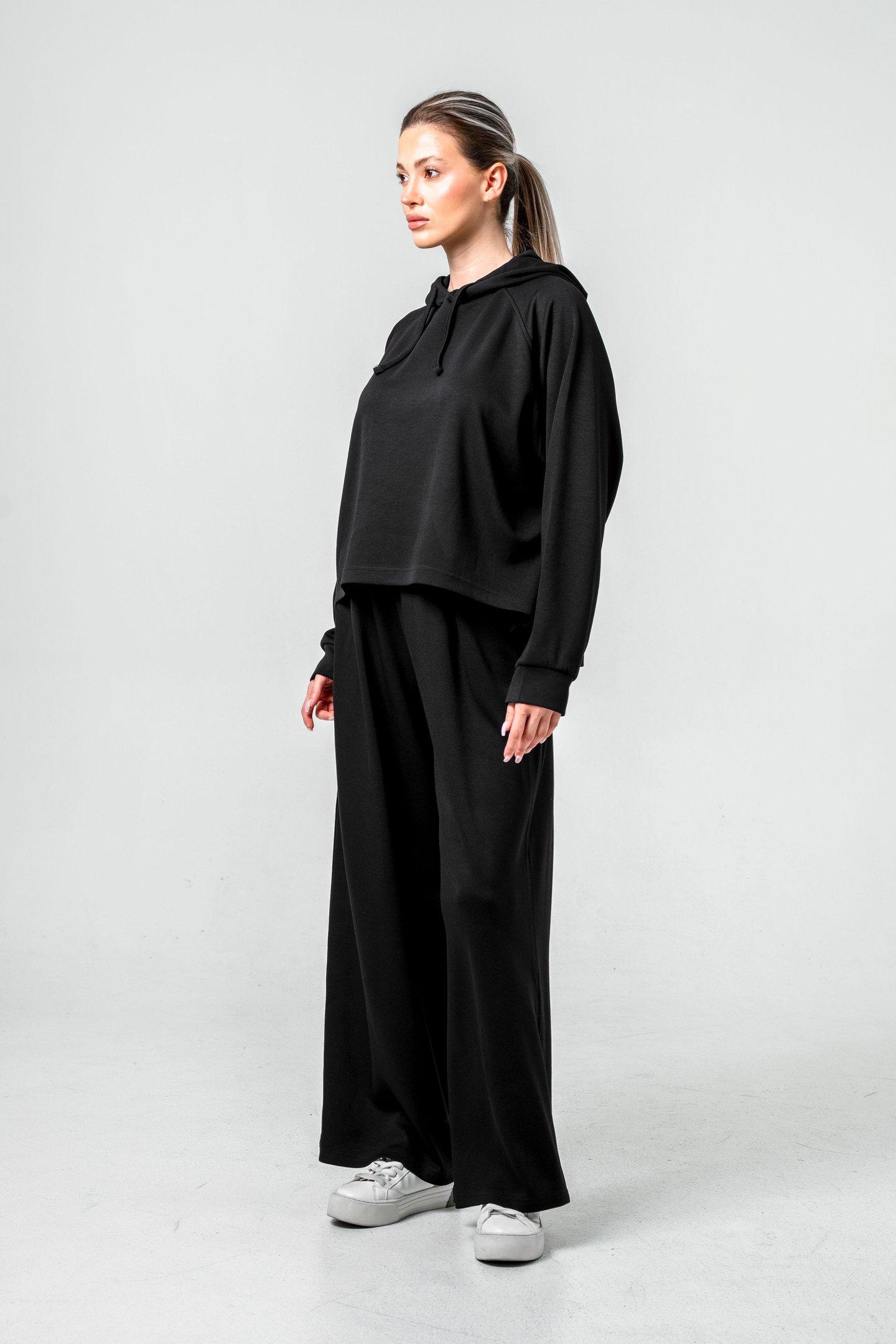 Oysho Kumaşlı Kapüşonlu Kadın Sweat Takım