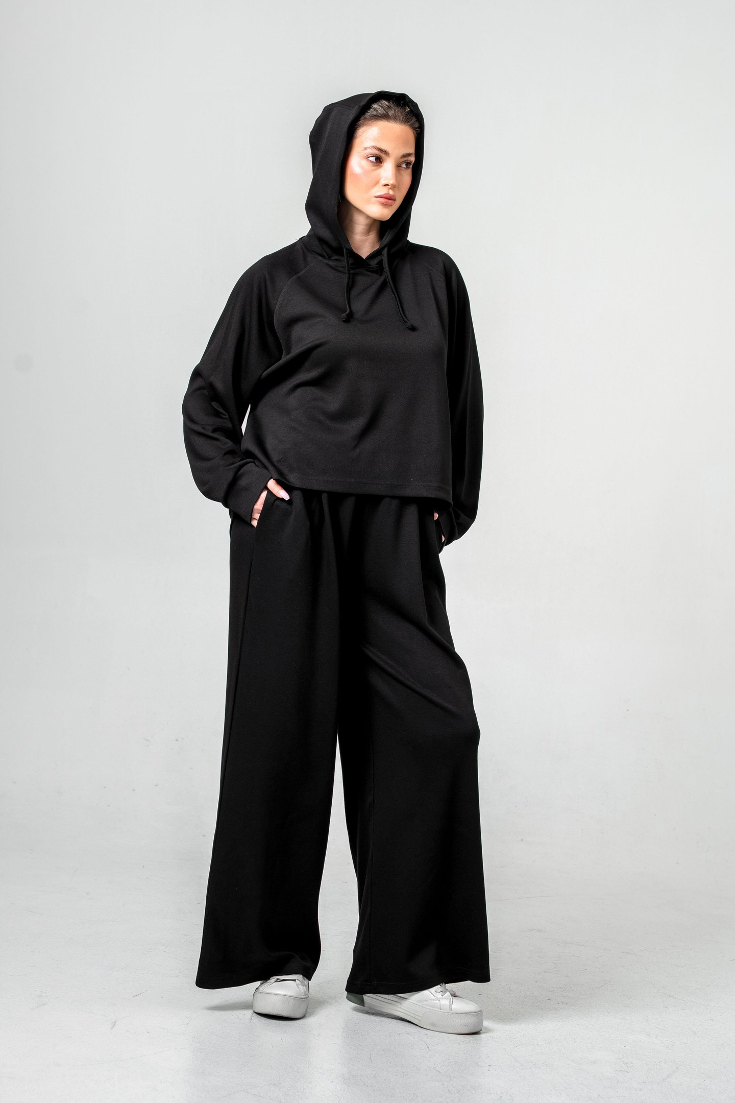 Oysho Kumaşlı Kapüşonlu Kadın Sweat Takım