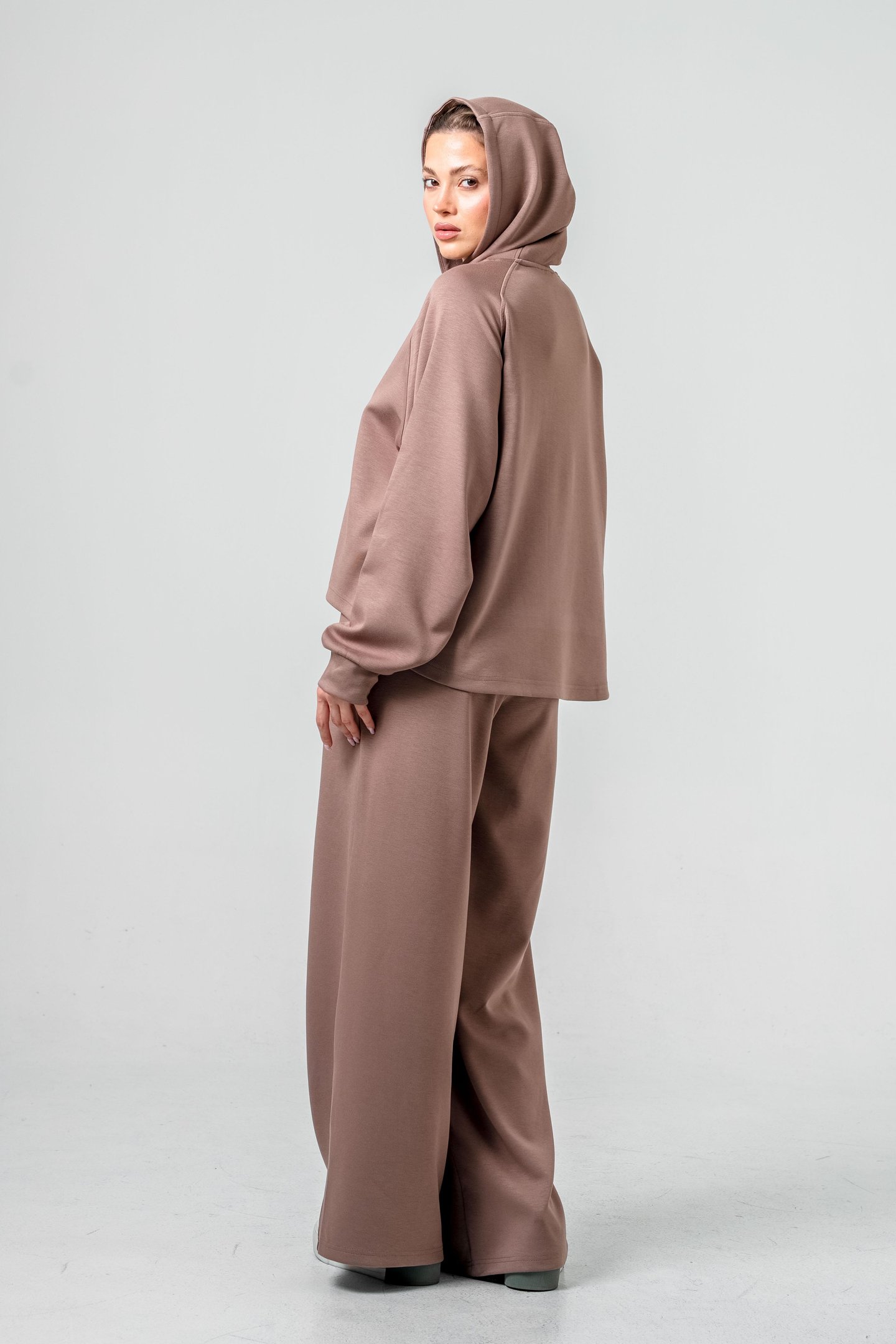 Oysho Kumaşlı Kapüşonlu Kadın Sweat Takım