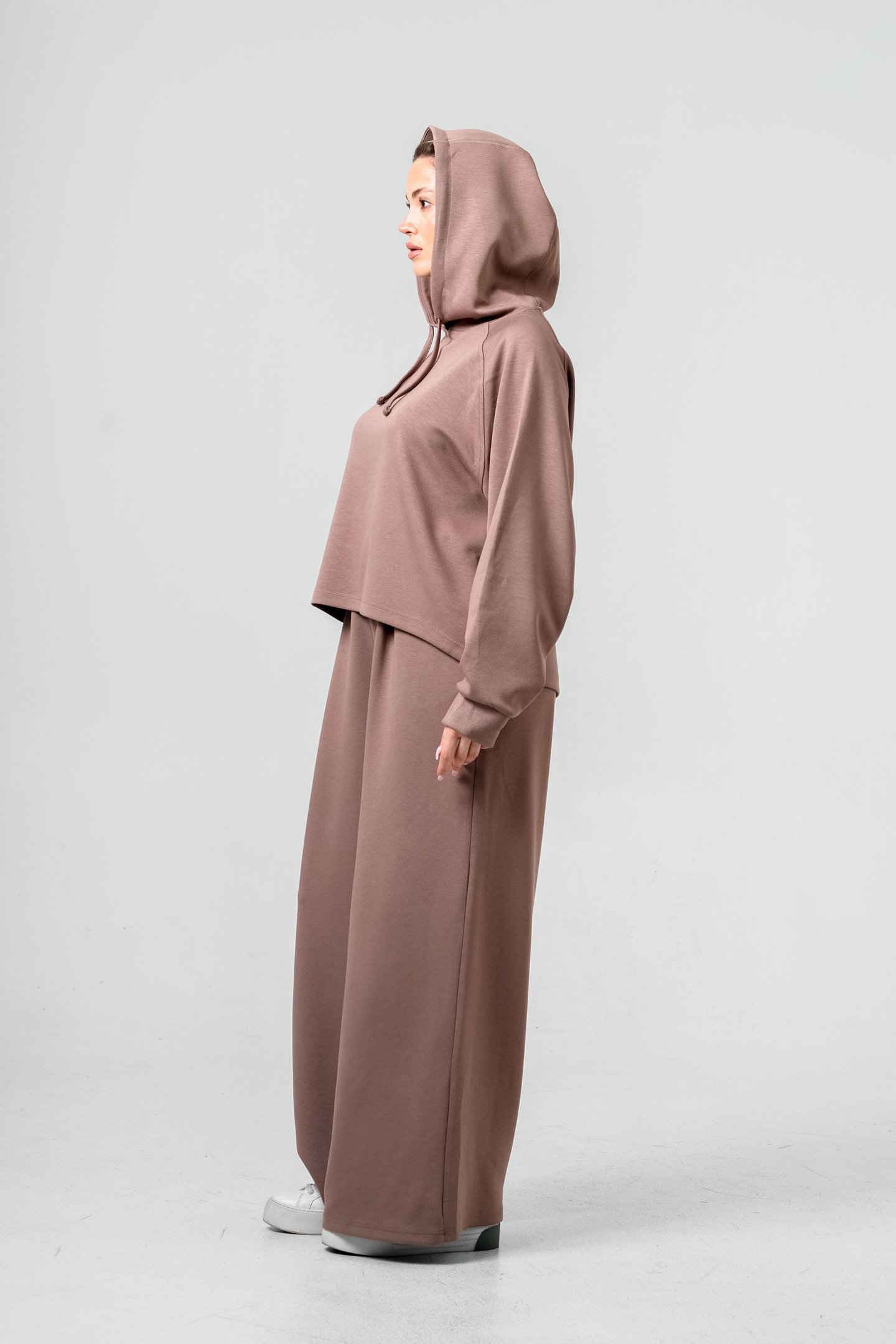 Oysho Kumaşlı Kapüşonlu Kadın Sweat Takım