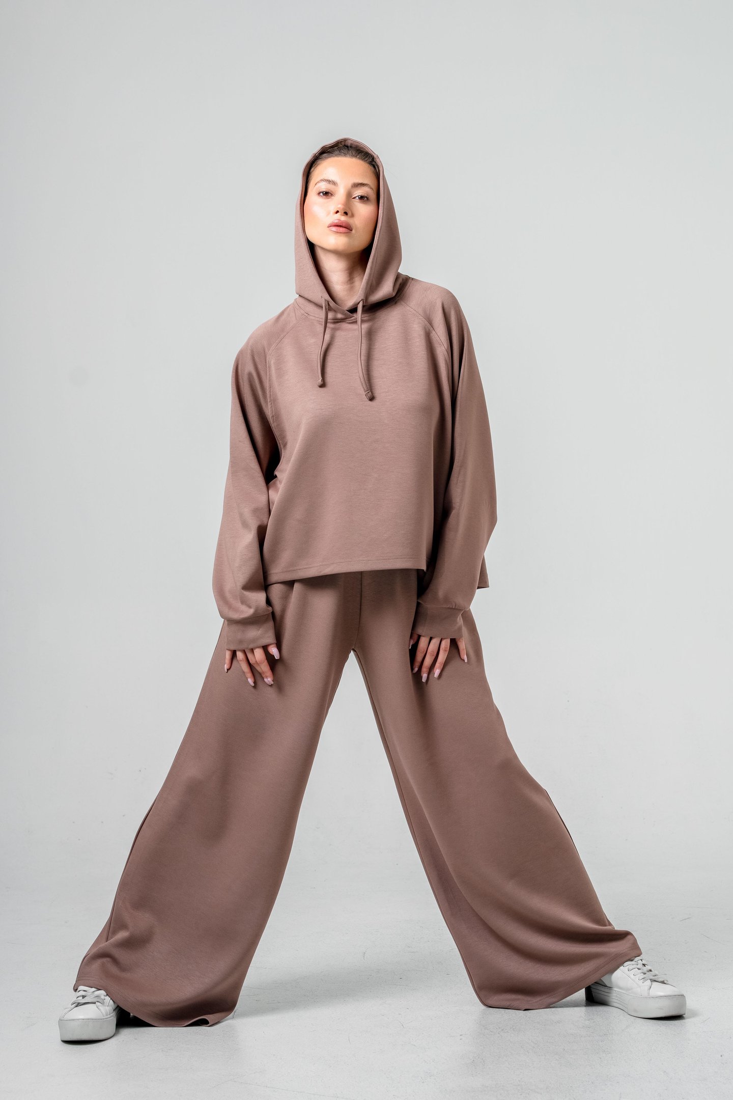 Oysho Kumaşlı Kapüşonlu Kadın Sweat Takım