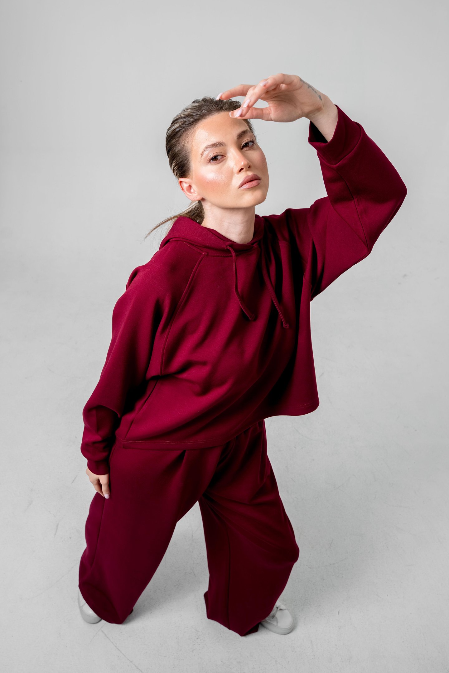 Oysho Kumaşlı Kapüşonlu Kadın Sweat Takım