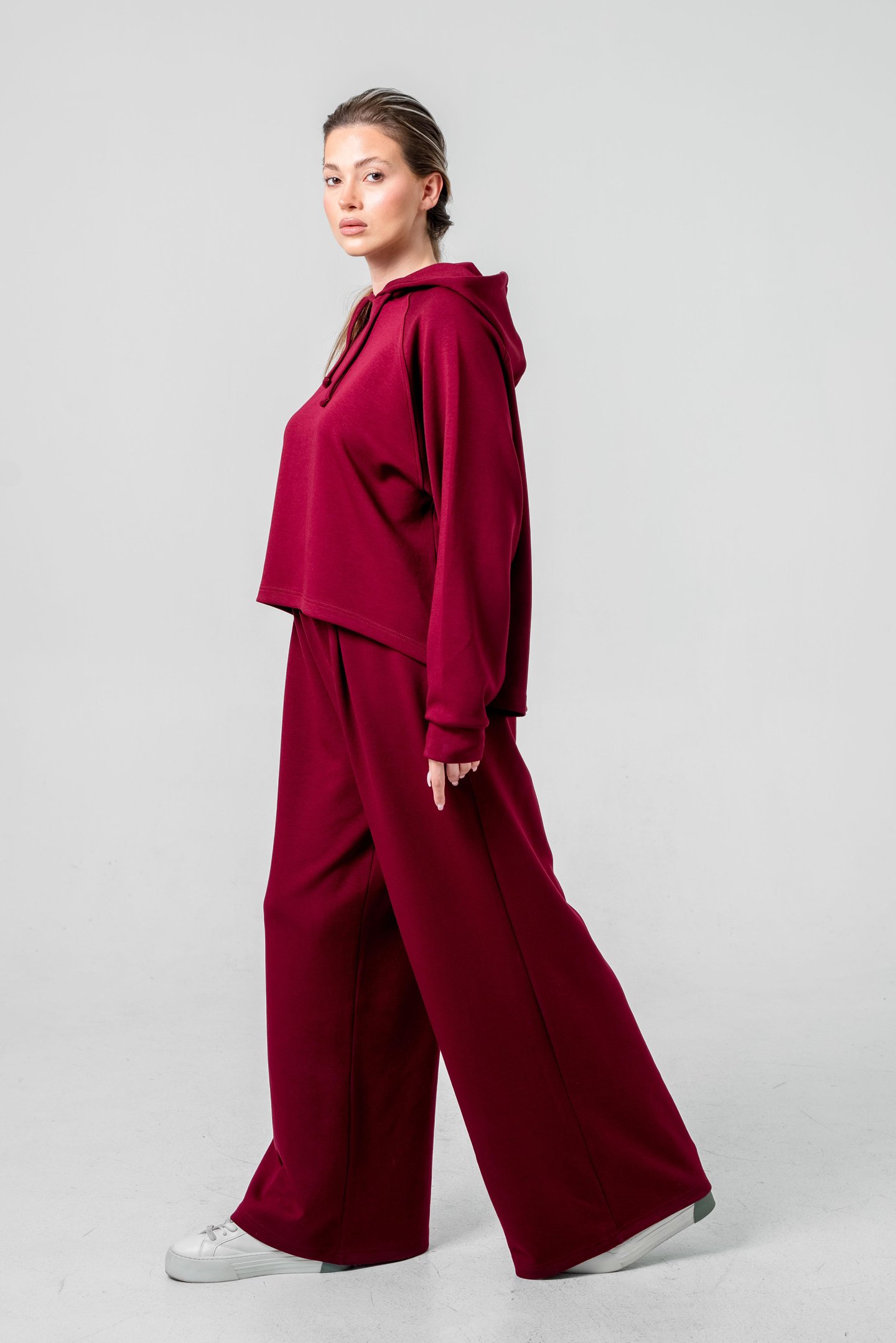 Oysho Kumaşlı Kapüşonlu Kadın Sweat Takım