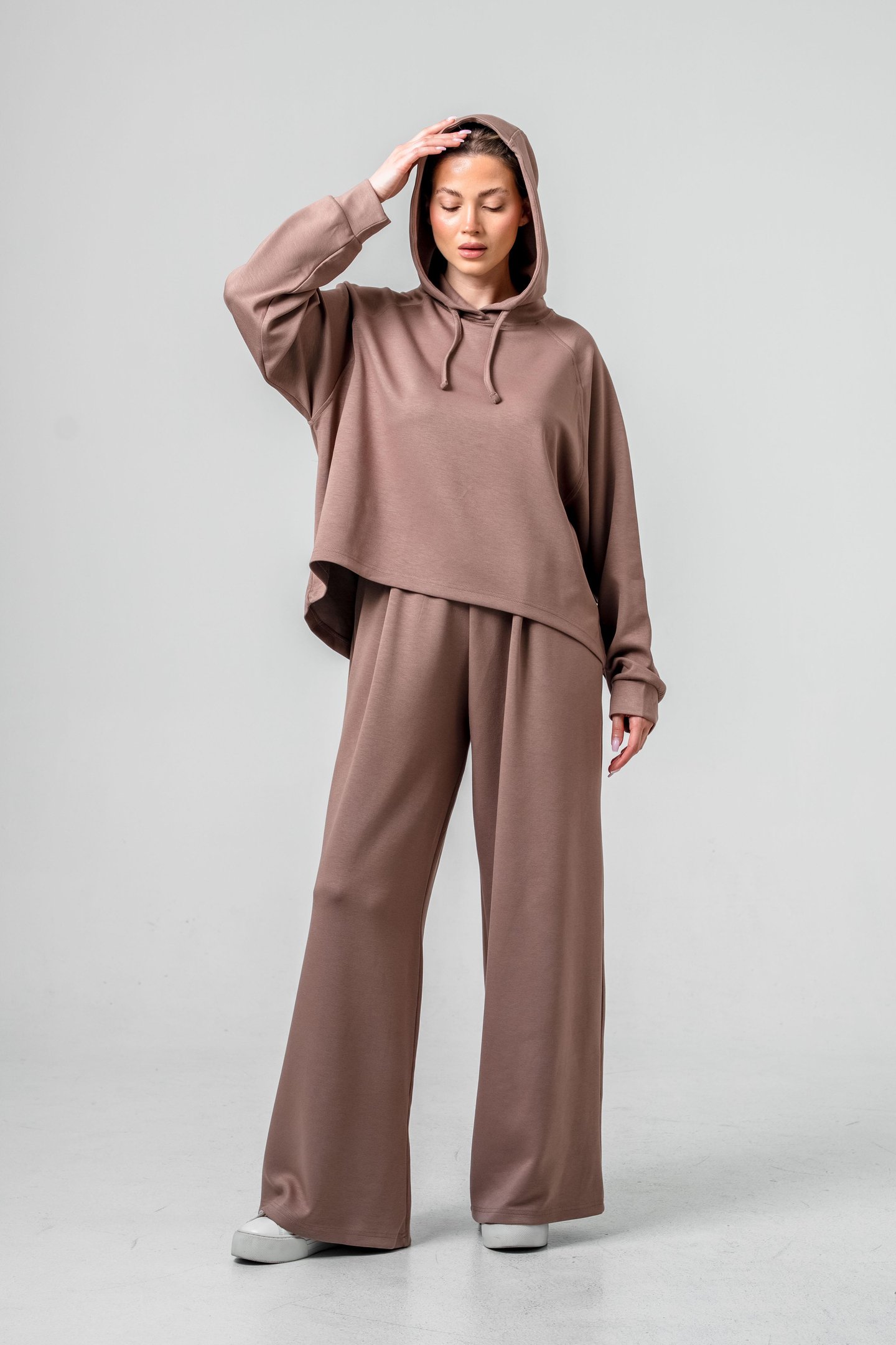 Oysho Kumaşlı Kapüşonlu Kadın Sweat Takım