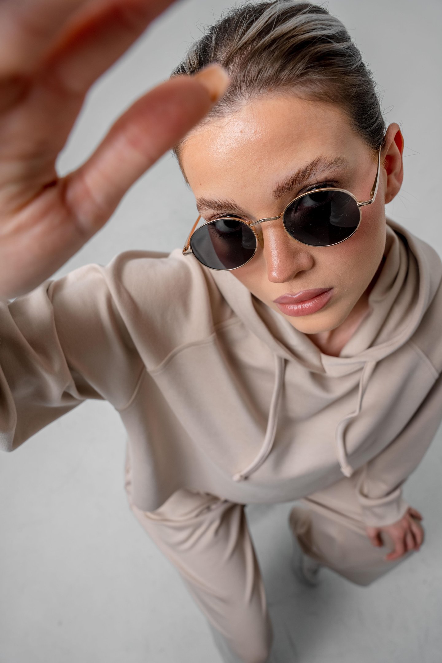 Oysho Kumaşlı Kapüşonlu Kadın Sweat Takım