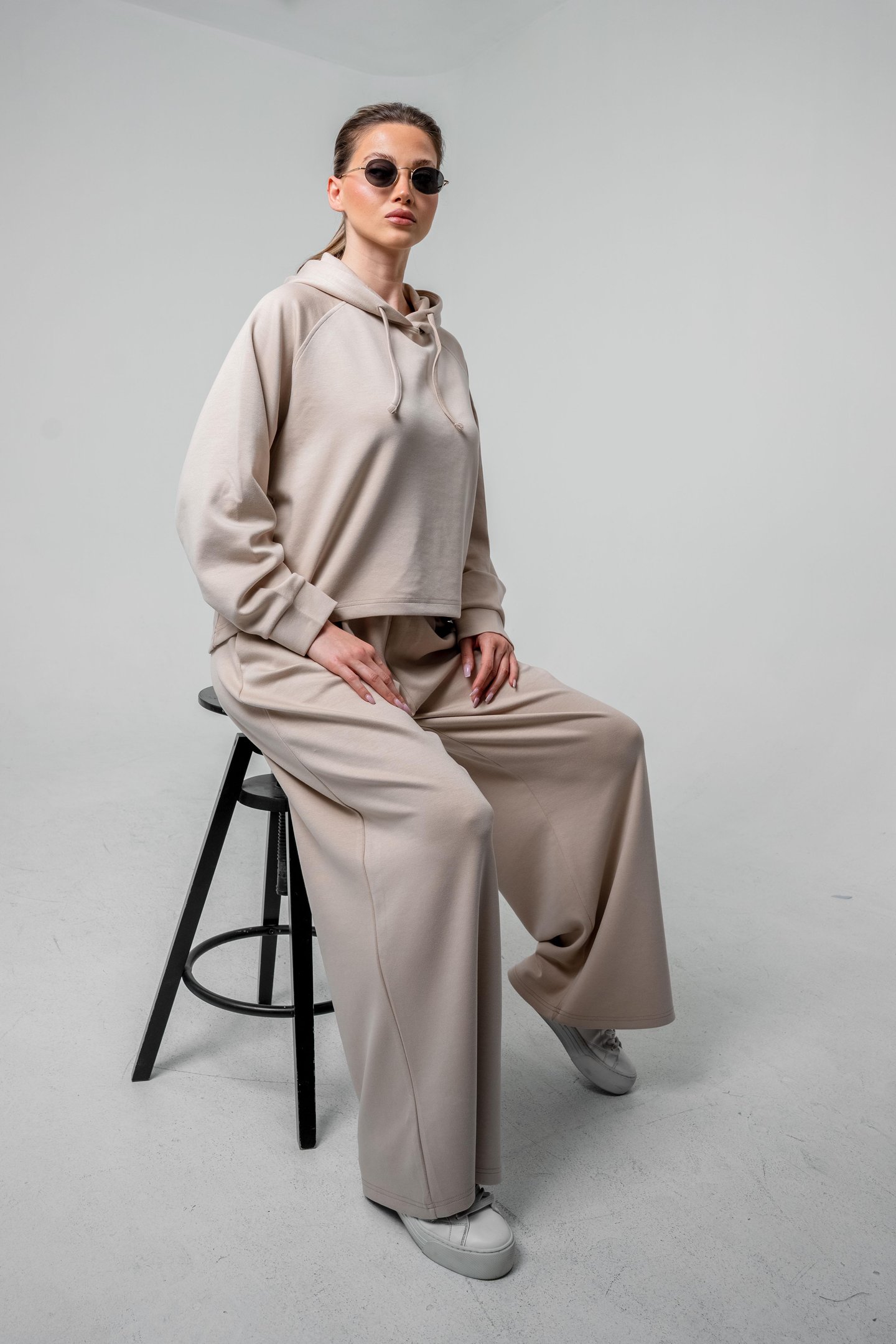 Oysho Kumaşlı Kapüşonlu Kadın Sweat Takım