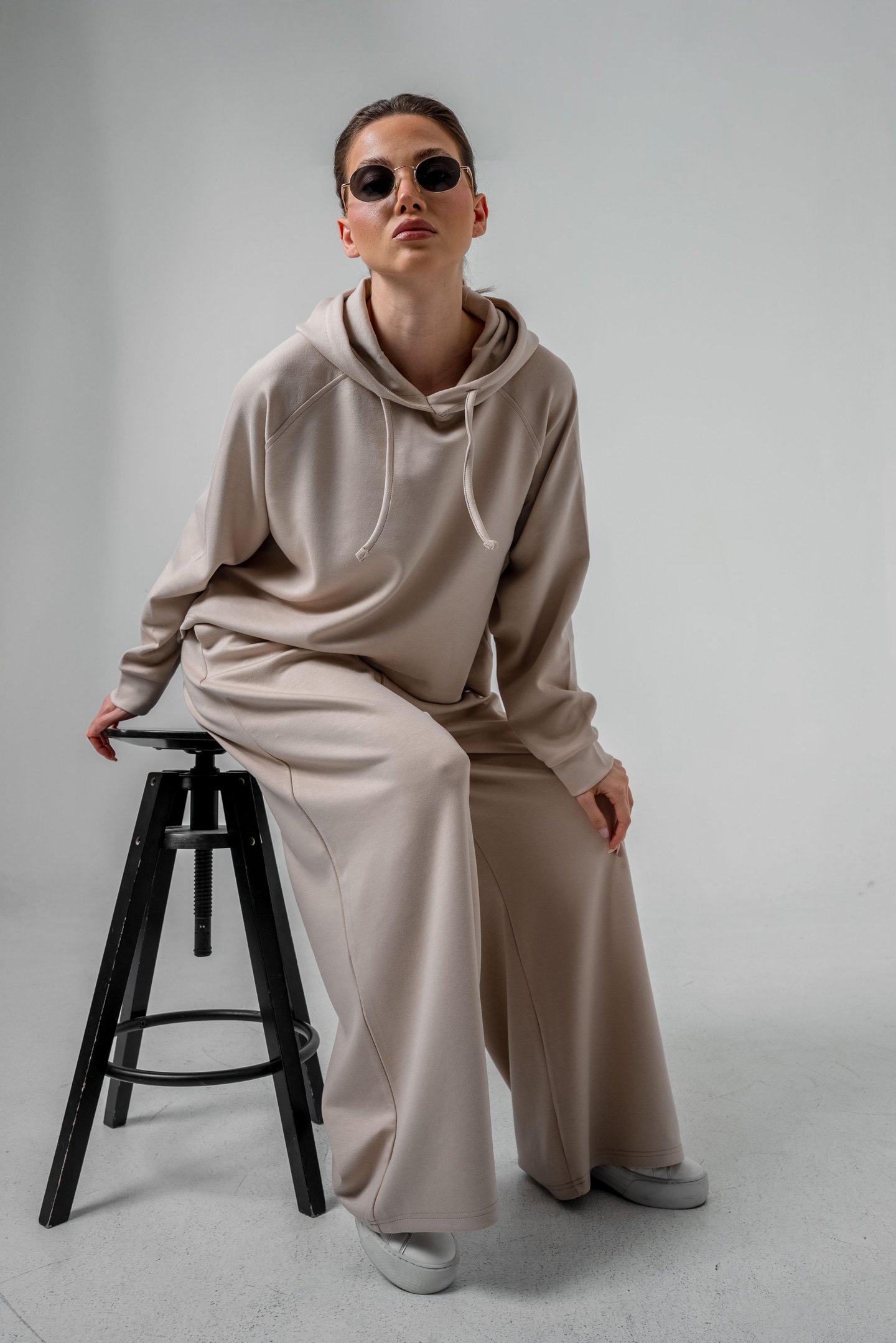 Oysho Kumaşlı Kapüşonlu Kadın Sweat Takım