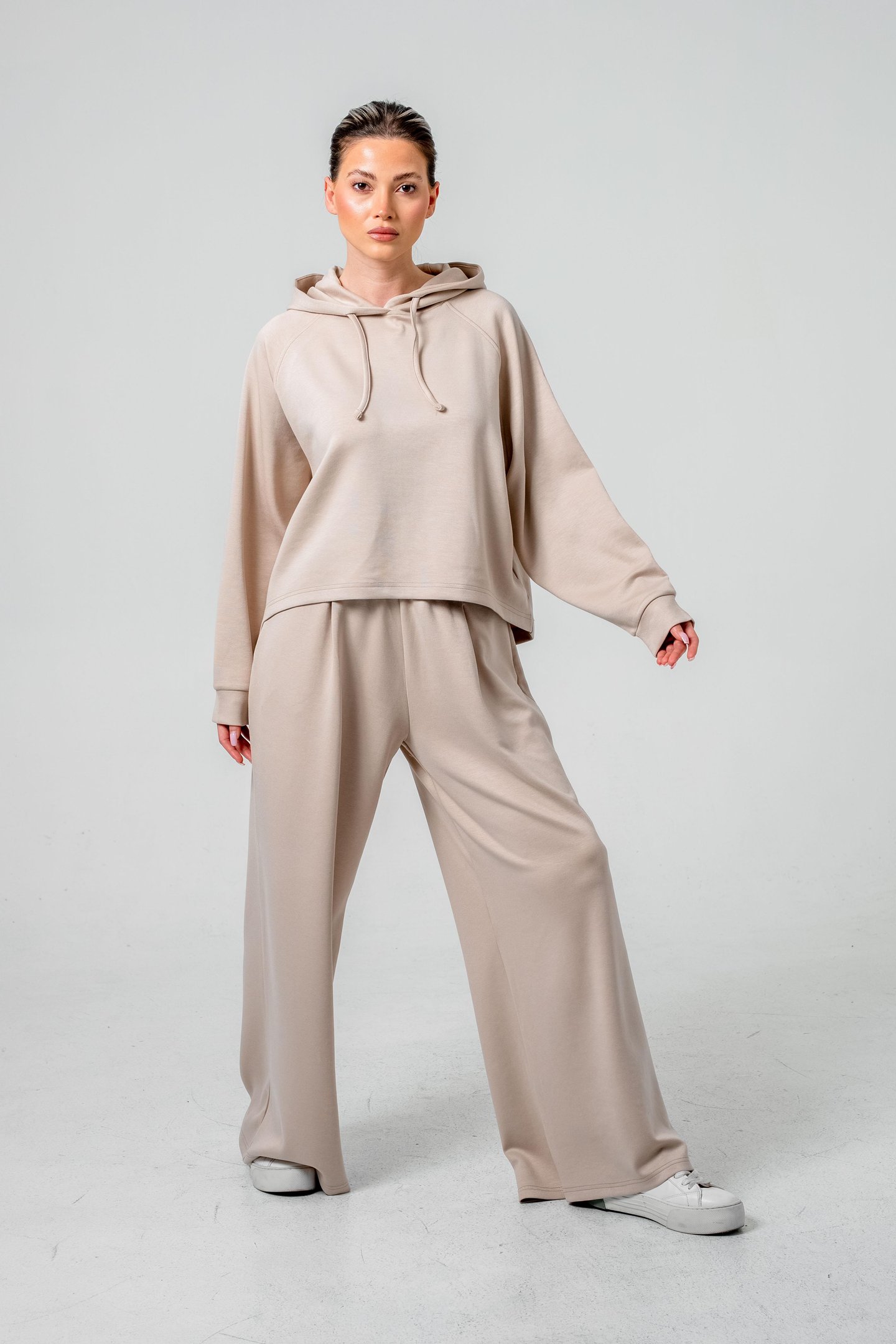 Oysho Kumaşlı Kapüşonlu Kadın Sweat Takım