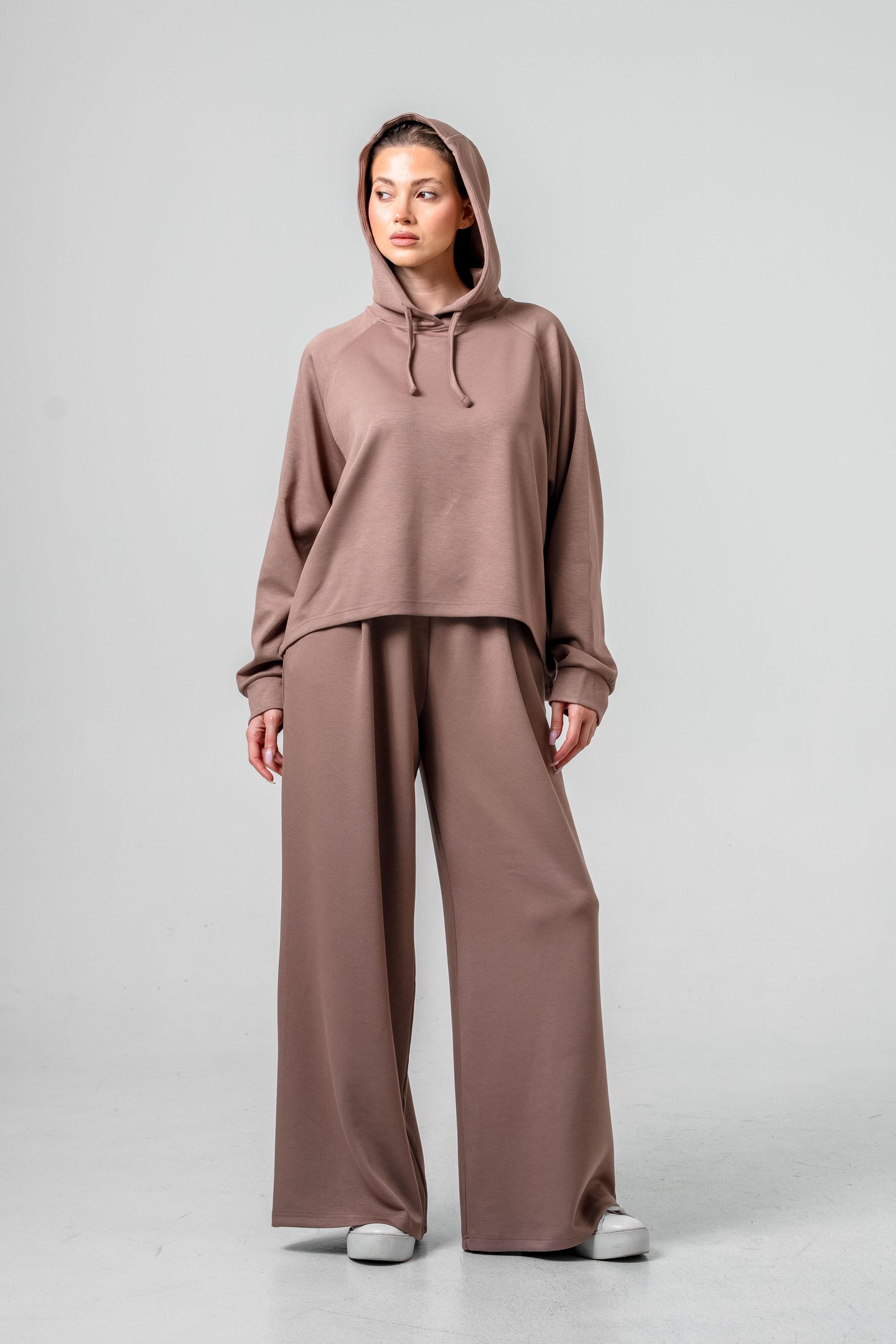 Oysho Kumaşlı Kapüşonlu Kadın Sweat Takım