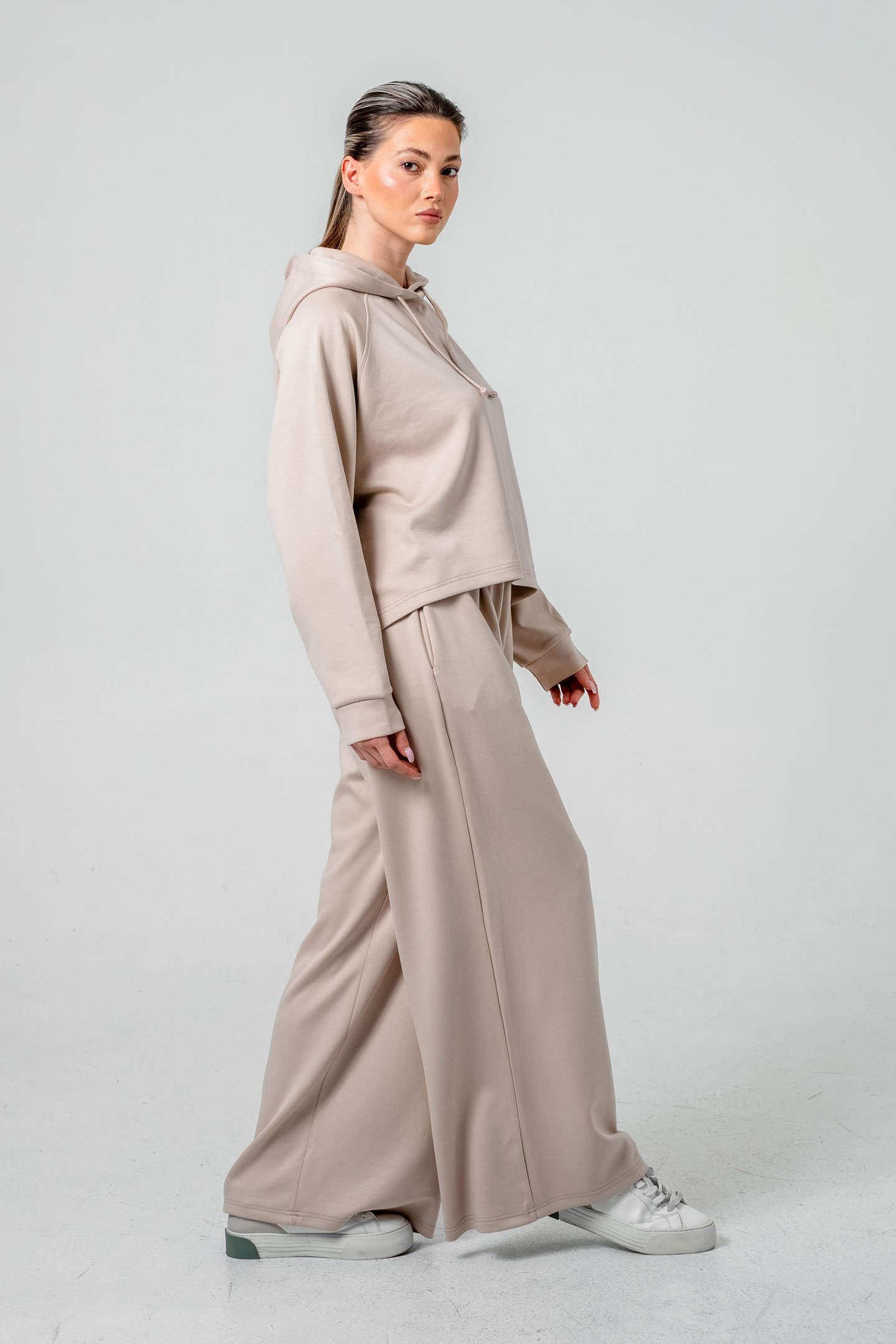 Oysho Kumaşlı Kapüşonlu Kadın Sweat Takım