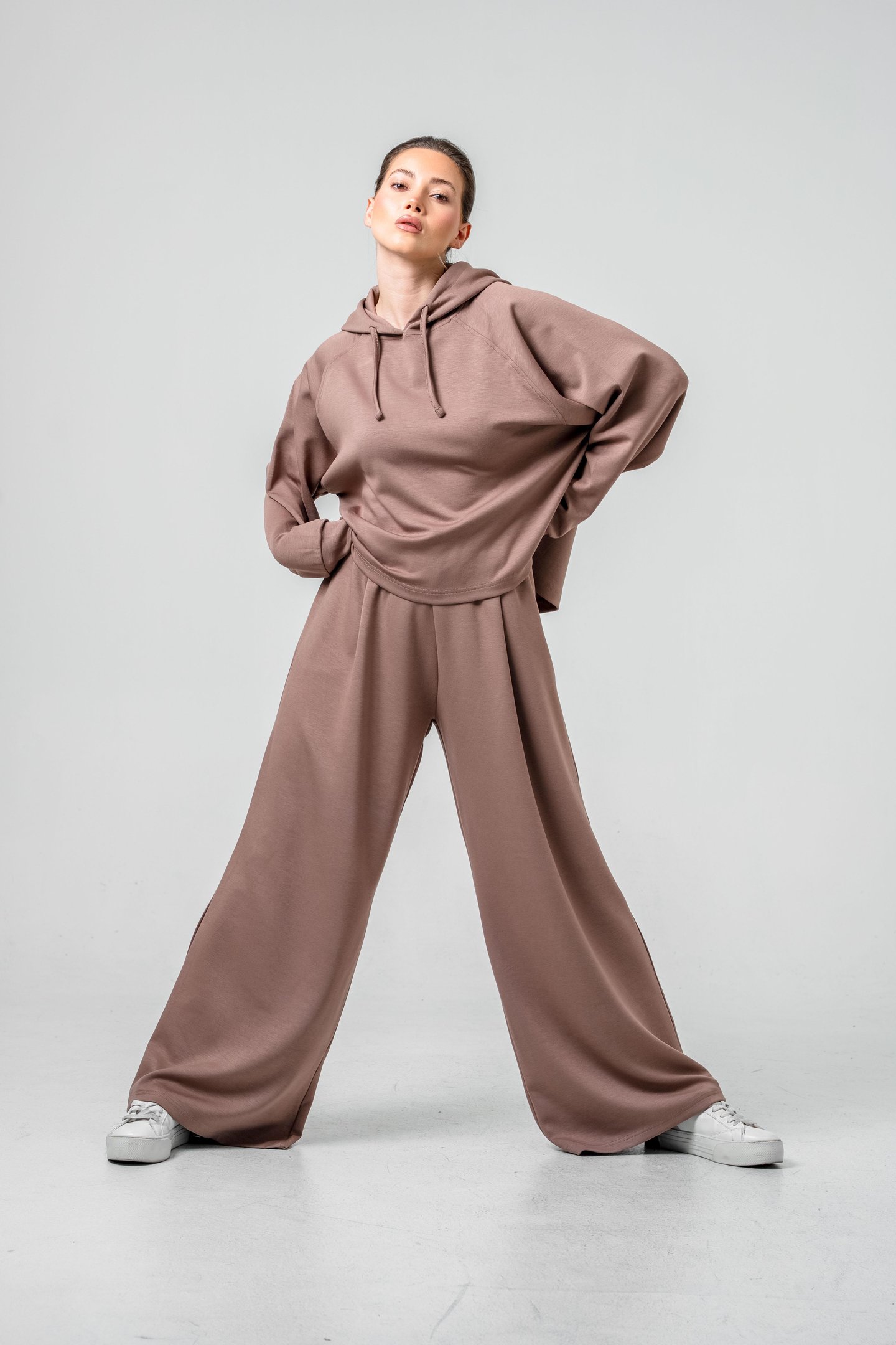 Oysho Kumaşlı Kapüşonlu Kadın Sweat Takım