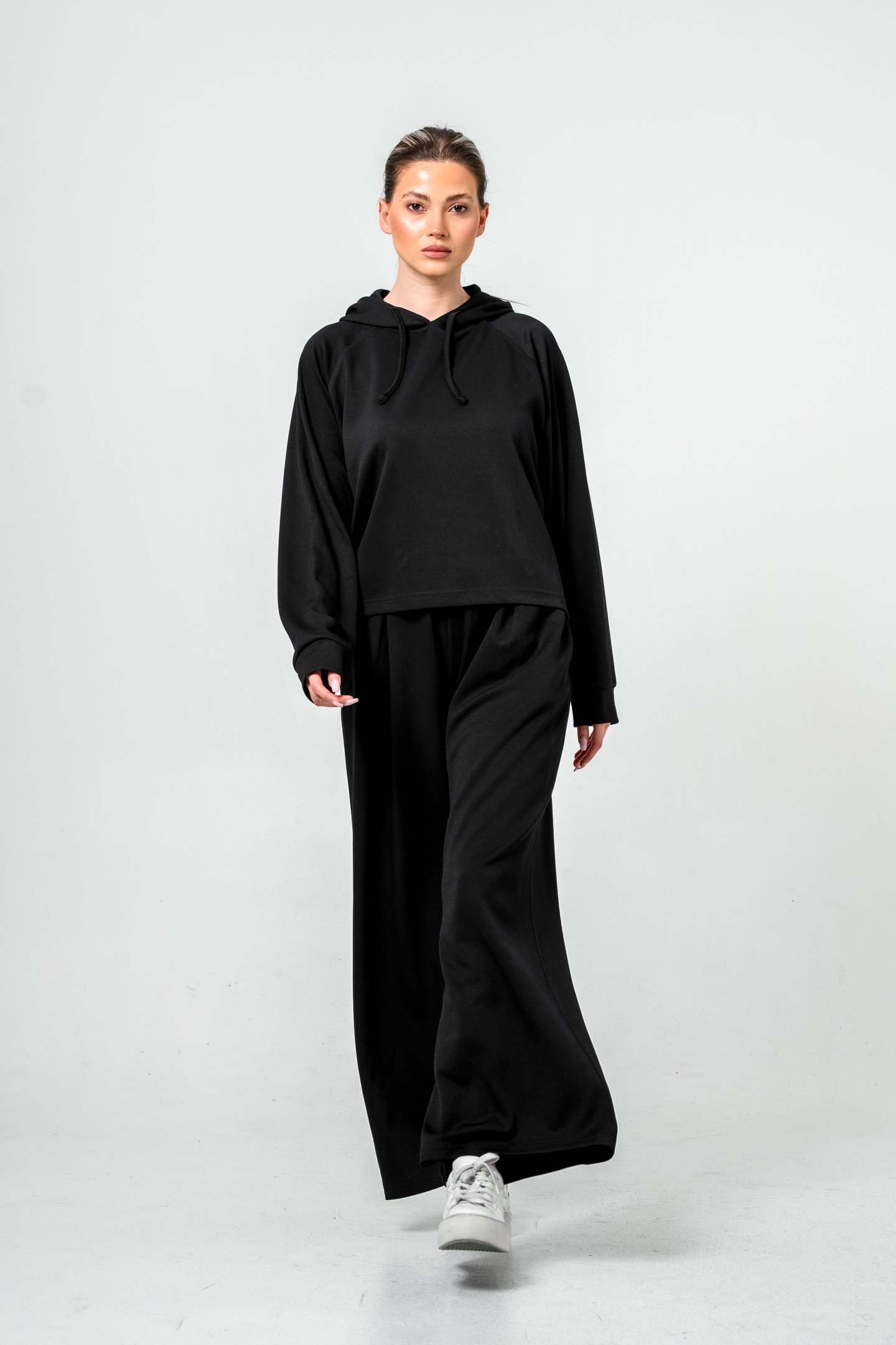 Oysho Kumaşlı Kapüşonlu Kadın Sweat Takım