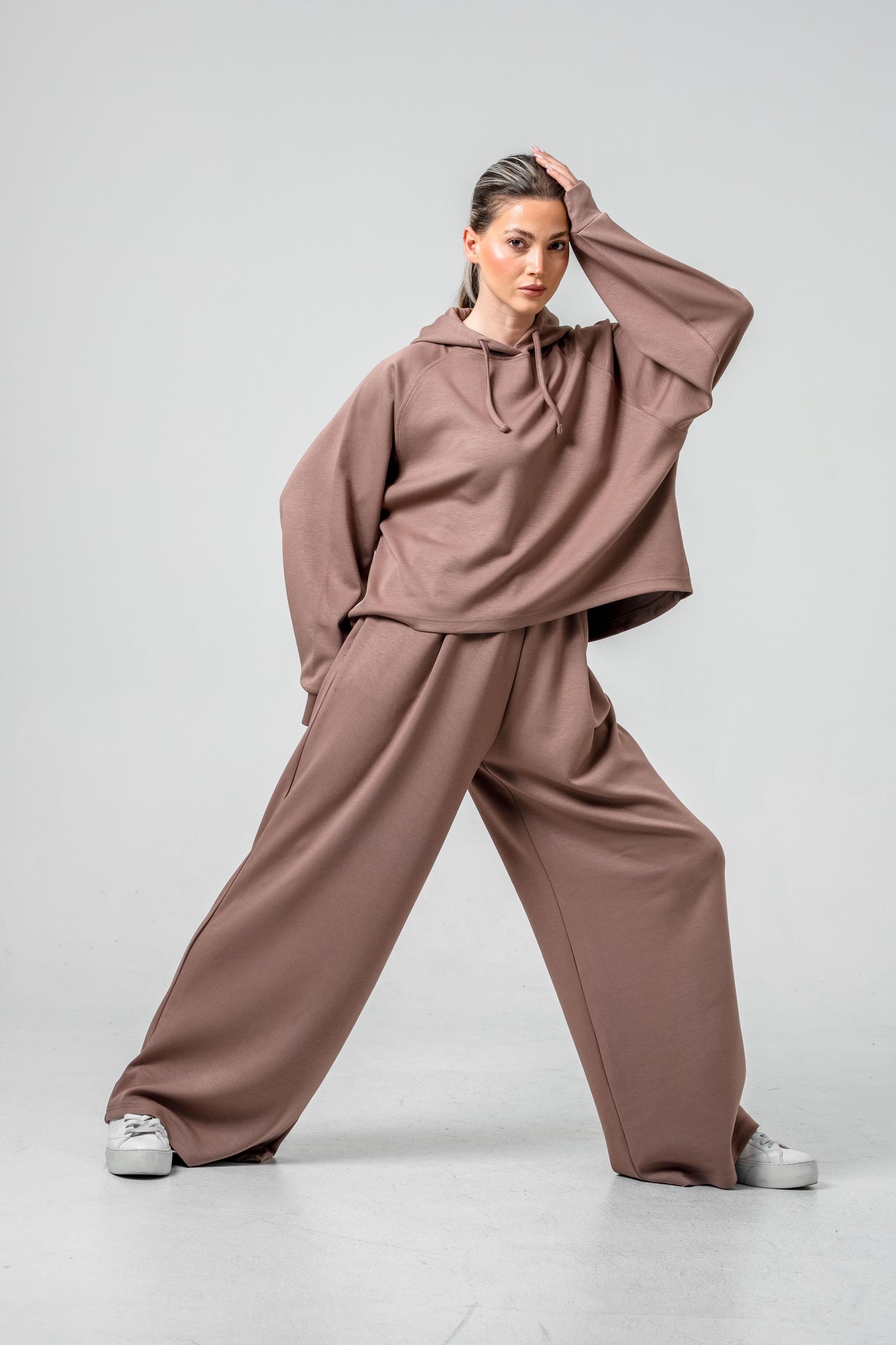 Oysho Kumaşlı Kapüşonlu Kadın Sweat Takım