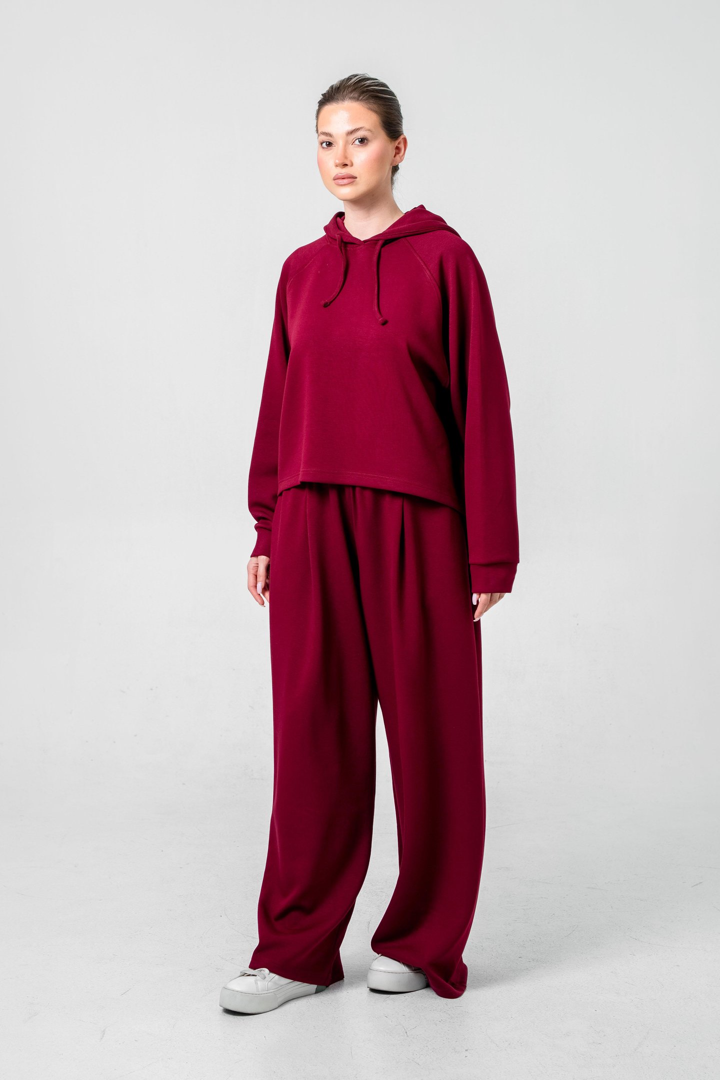 Oysho Kumaşlı Kapüşonlu Kadın Sweat Takım