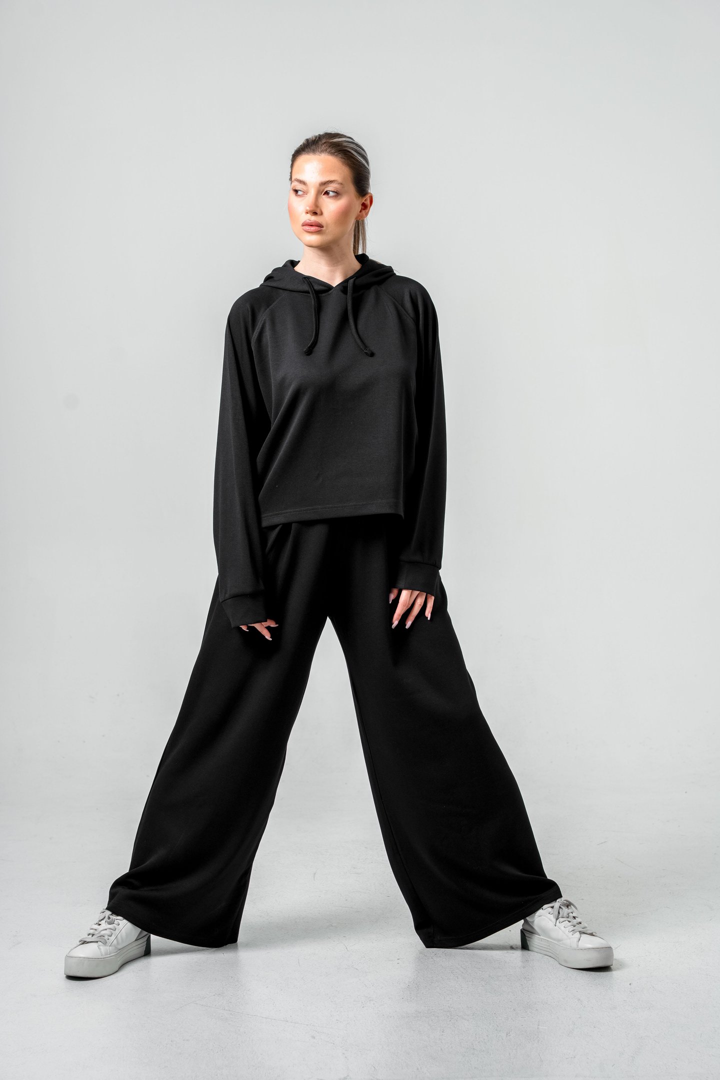 Oysho Kumaşlı Kapüşonlu Kadın Sweat Takım