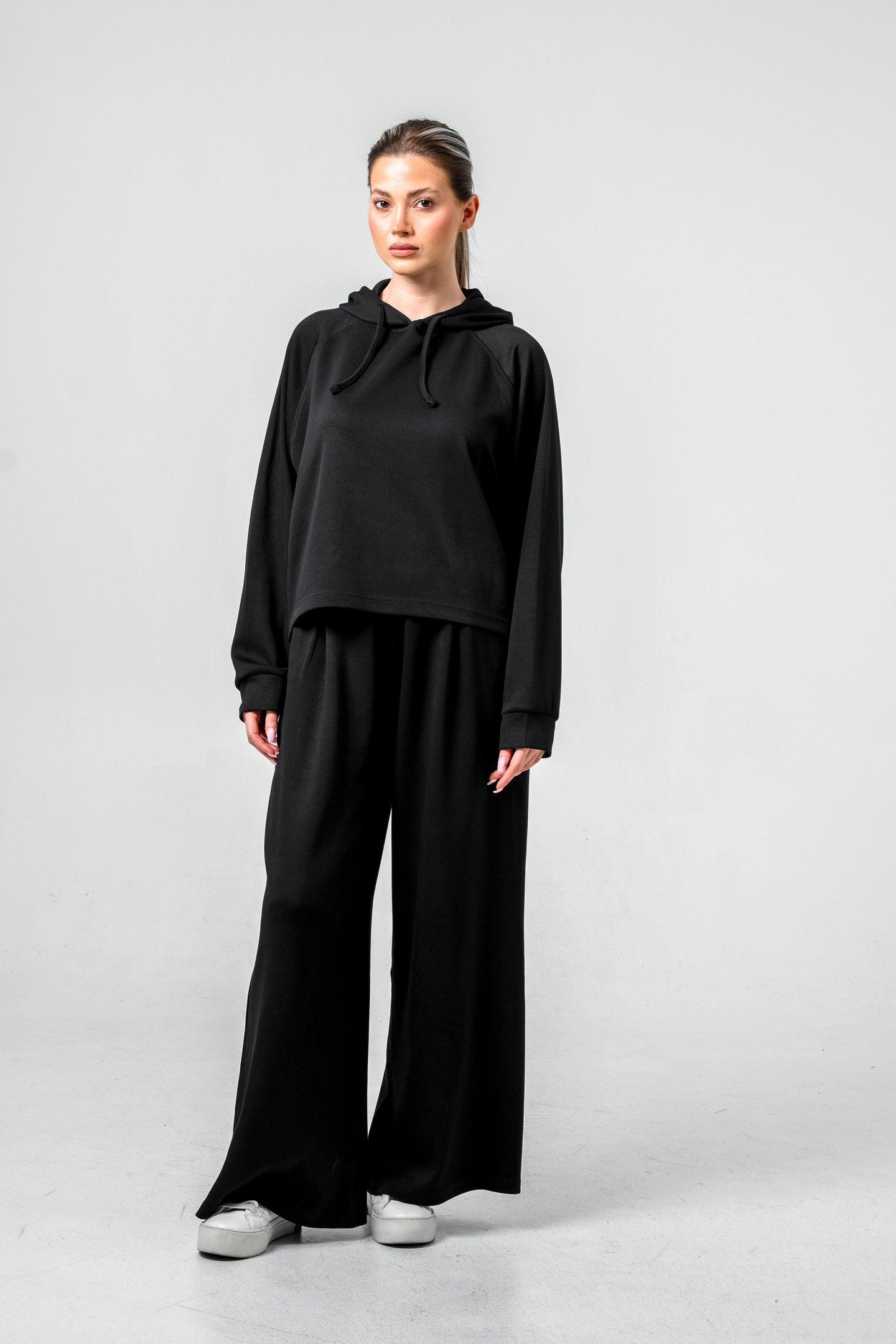 Oysho Kumaşlı Kapüşonlu Kadın Sweat Takım