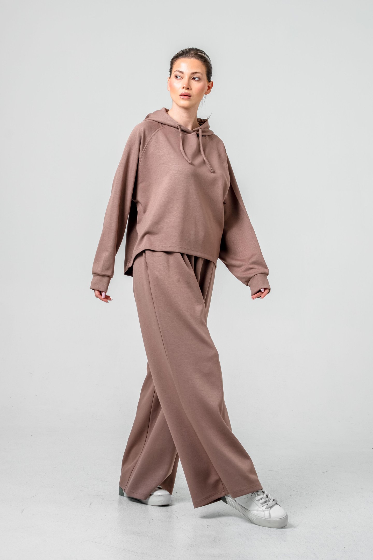 Oysho Kumaşlı Kapüşonlu Kadın Sweat Takım