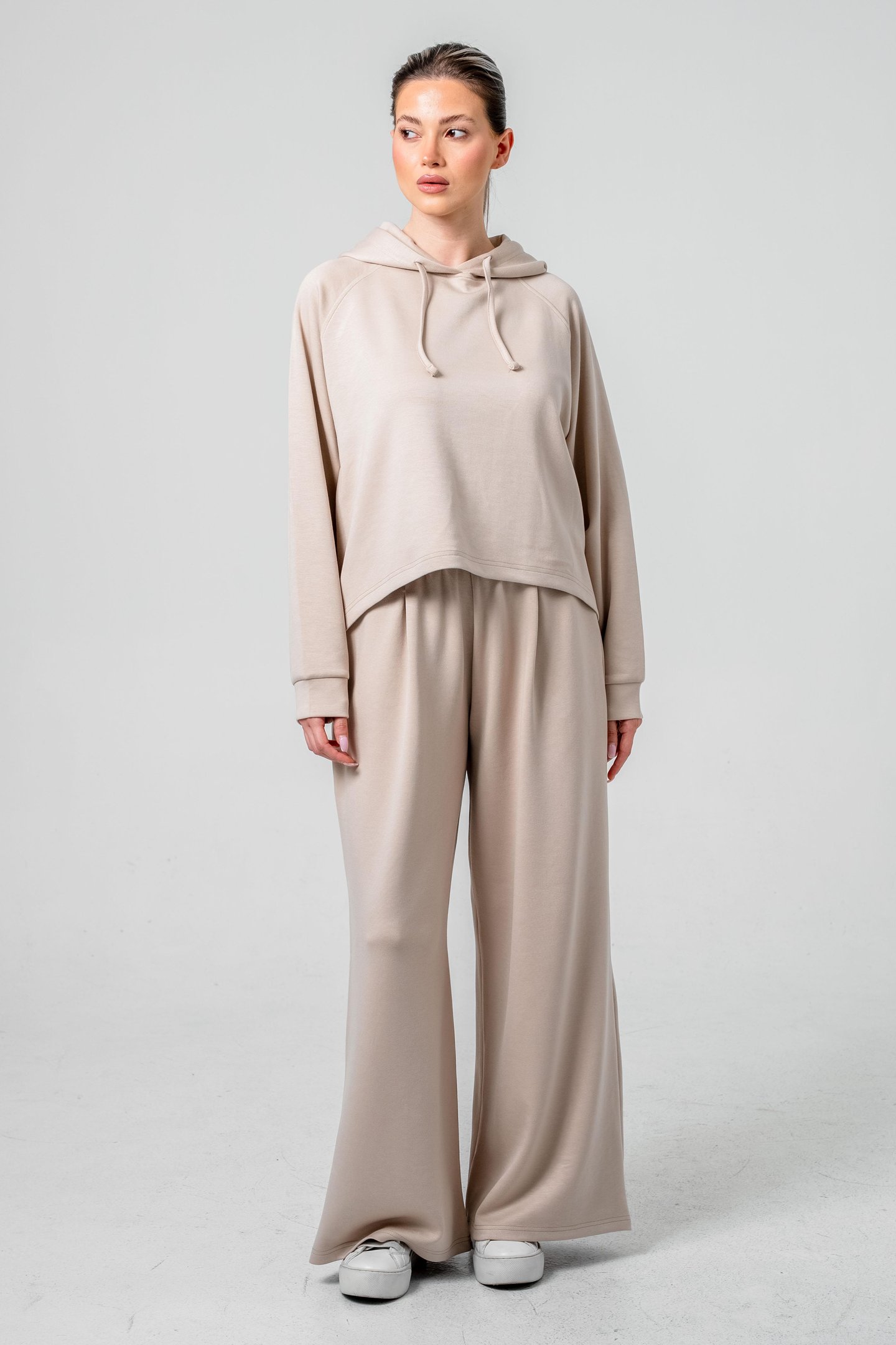 Oysho Kumaşlı Kapüşonlu Kadın Sweat Takım