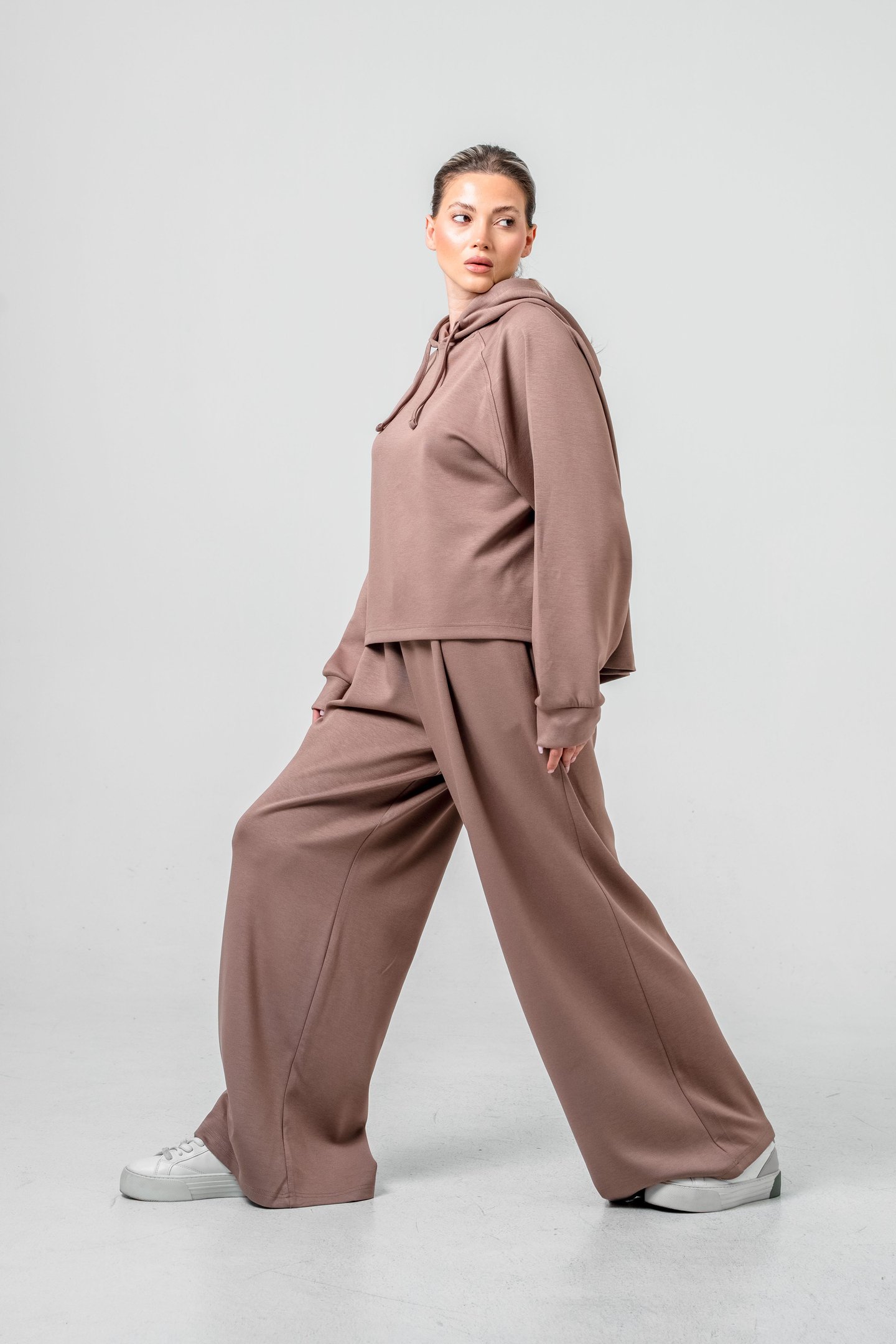 Oysho Kumaşlı Kapüşonlu Kadın Sweat Takım