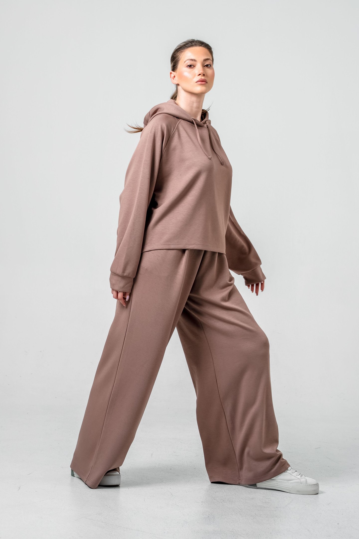 Oysho Kumaşlı Kapüşonlu Kadın Sweat Takım