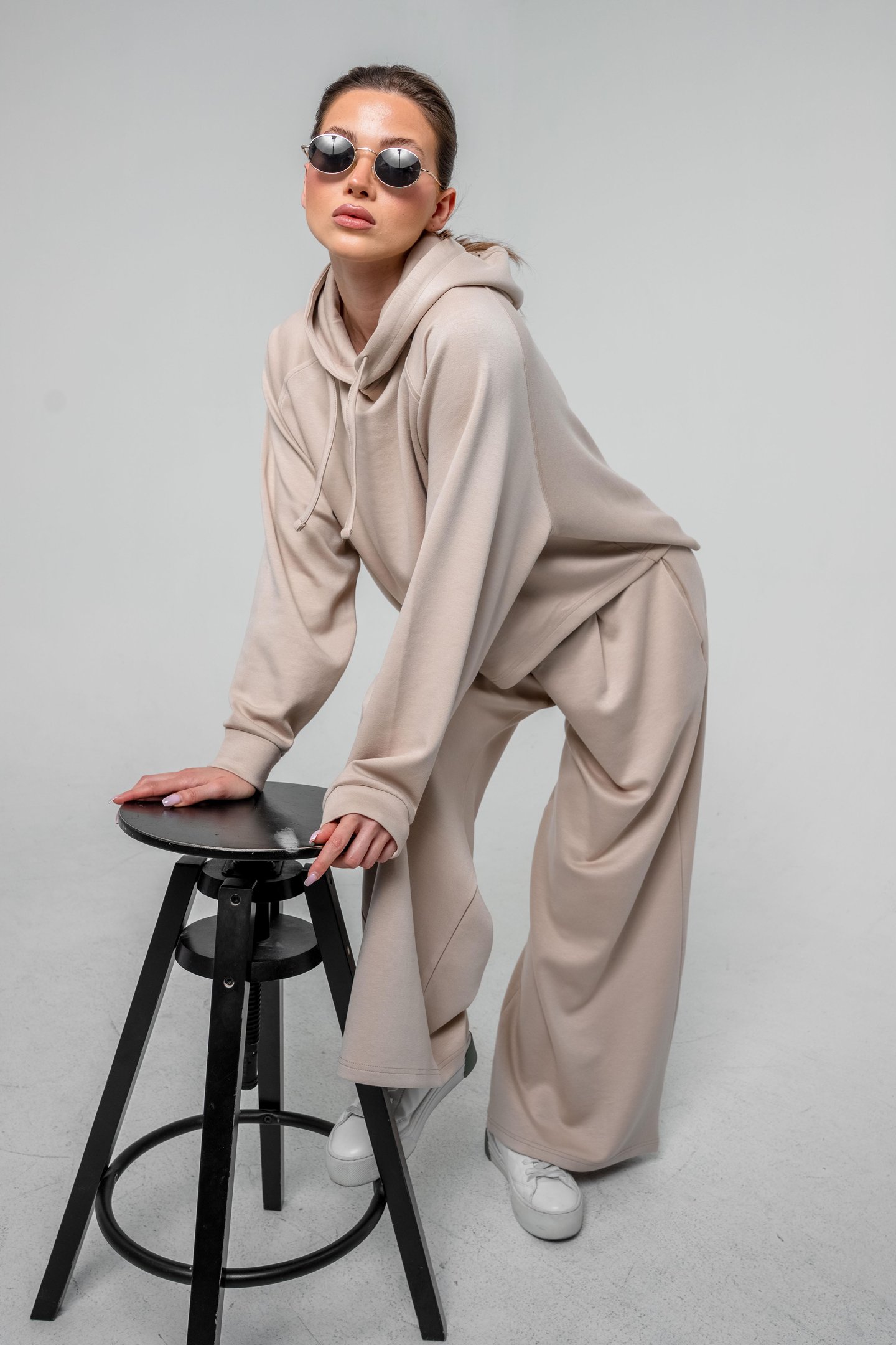 Oysho Kumaşlı Kapüşonlu Kadın Sweat Takım