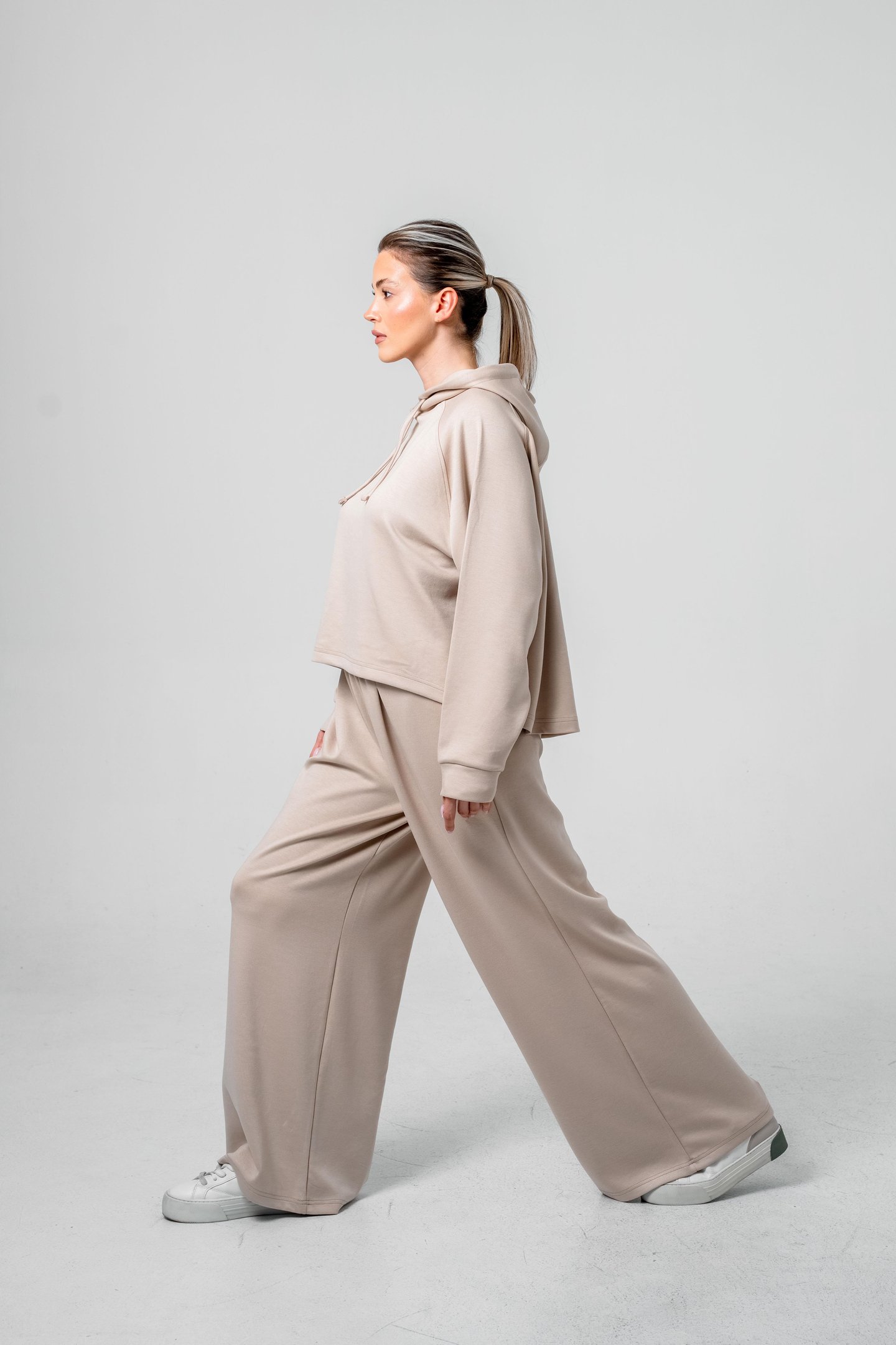 Oysho Kumaşlı Kapüşonlu Kadın Sweat Takım