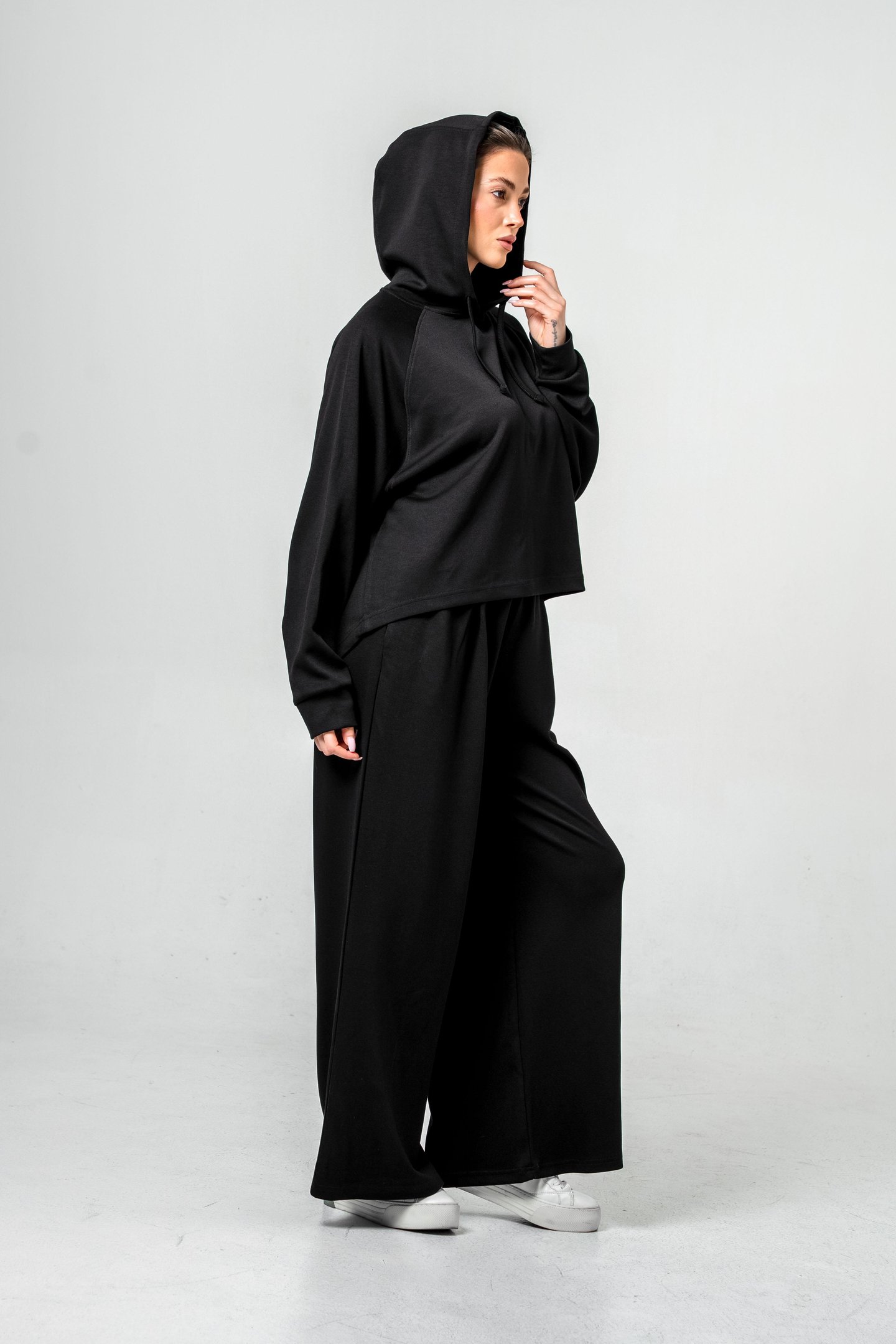 Oysho Kumaşlı Kapüşonlu Kadın Sweat Takım